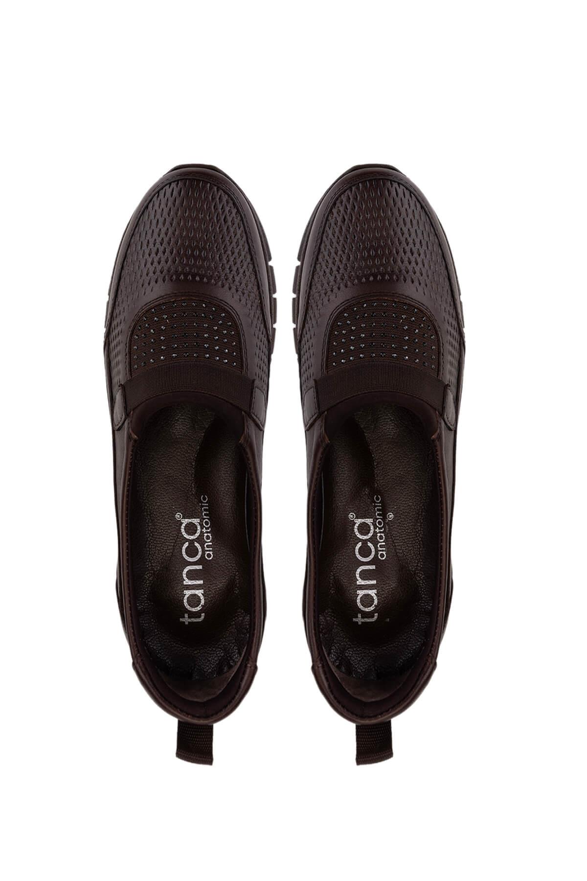 Tamer Tanca Kadın Hakiki Deri Kahverengi Comfort Ayakkabı