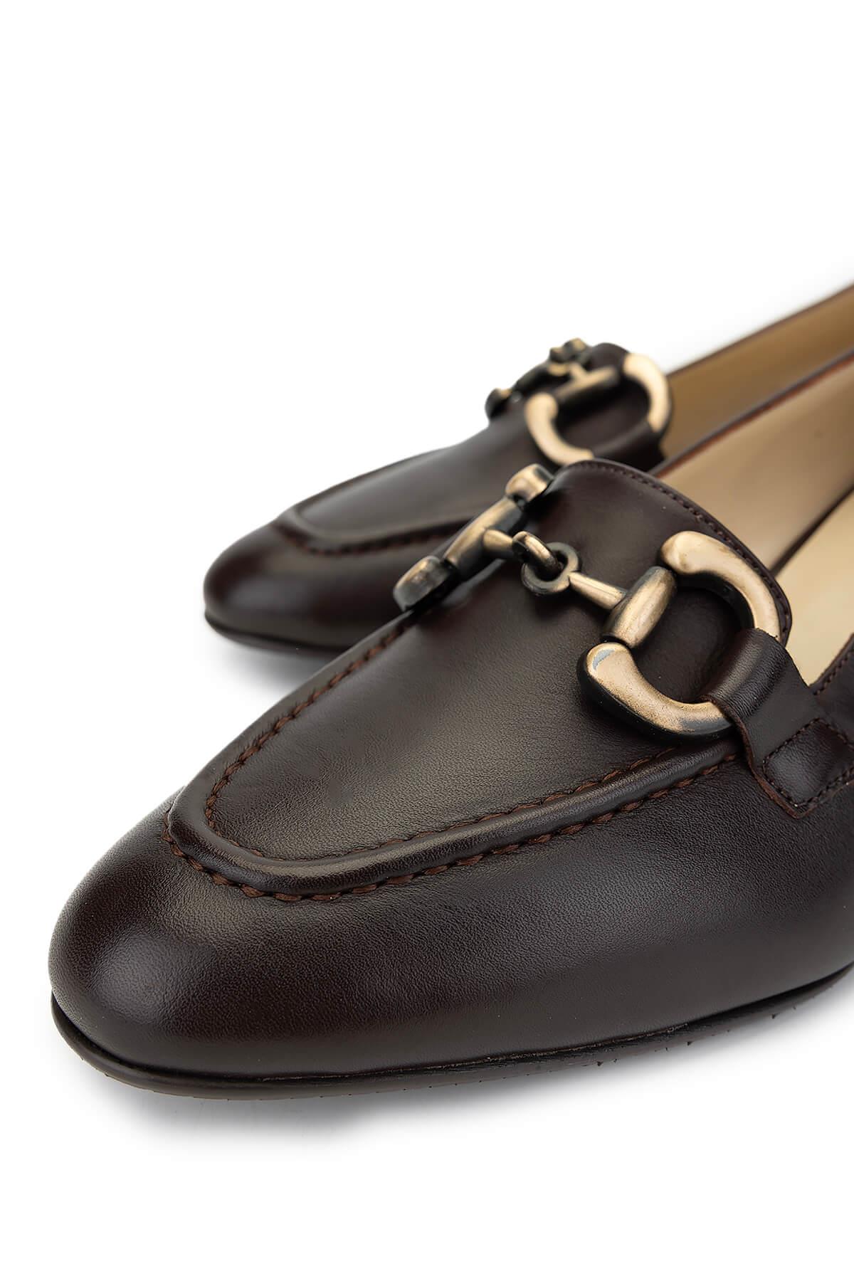 Tamer Tanca Kadın Hakiki Deri Kahverengi Topuklu Ayakkabı