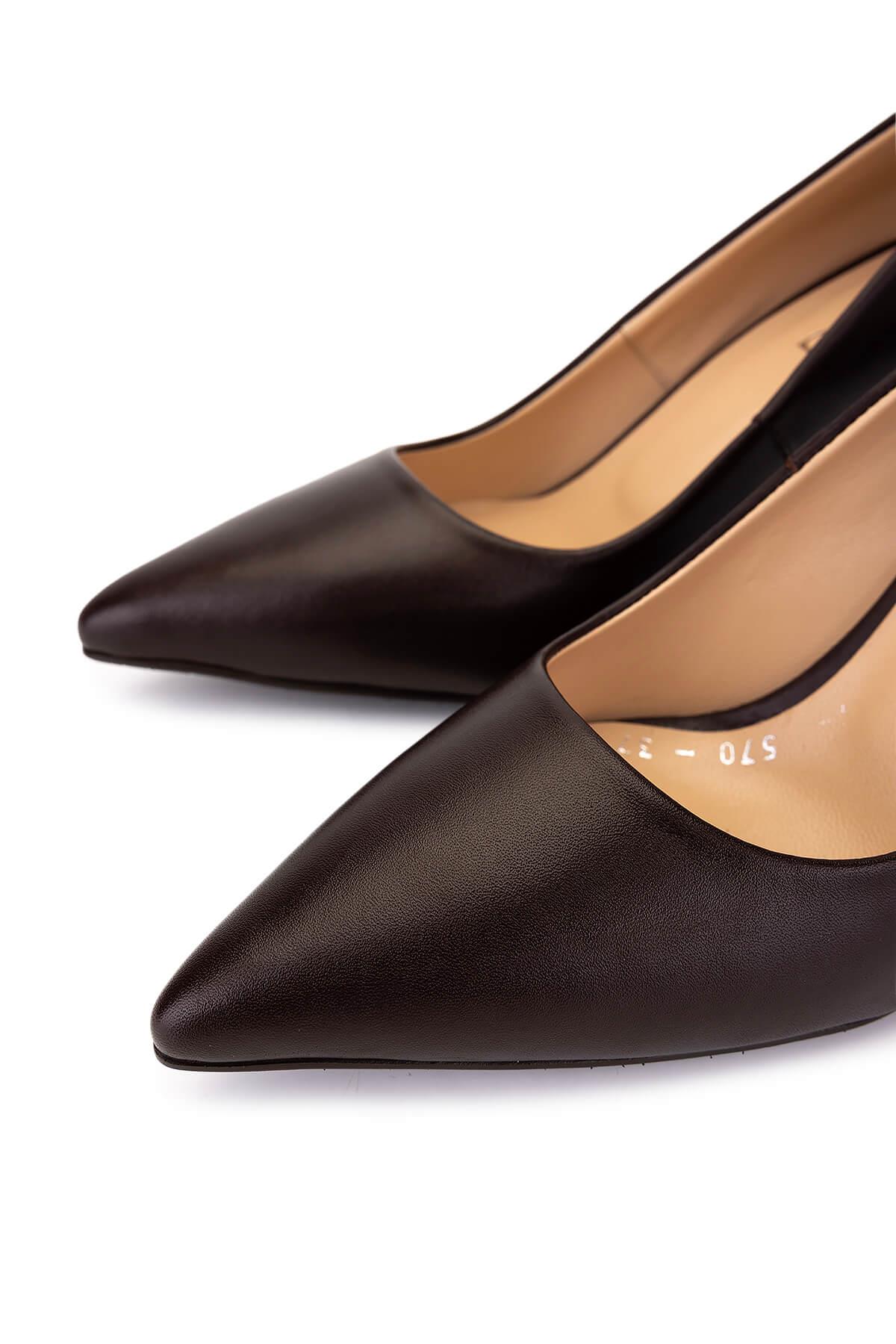 Tamer Tanca Kadın Hakiki Deri Kahverengi Topuklu Ayakkabı