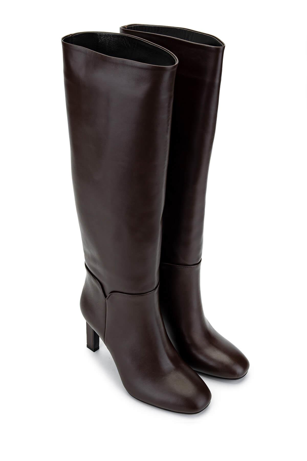 Tamer Tanca Kadın Hakiki Deri Kahverengi Klasik Çizme