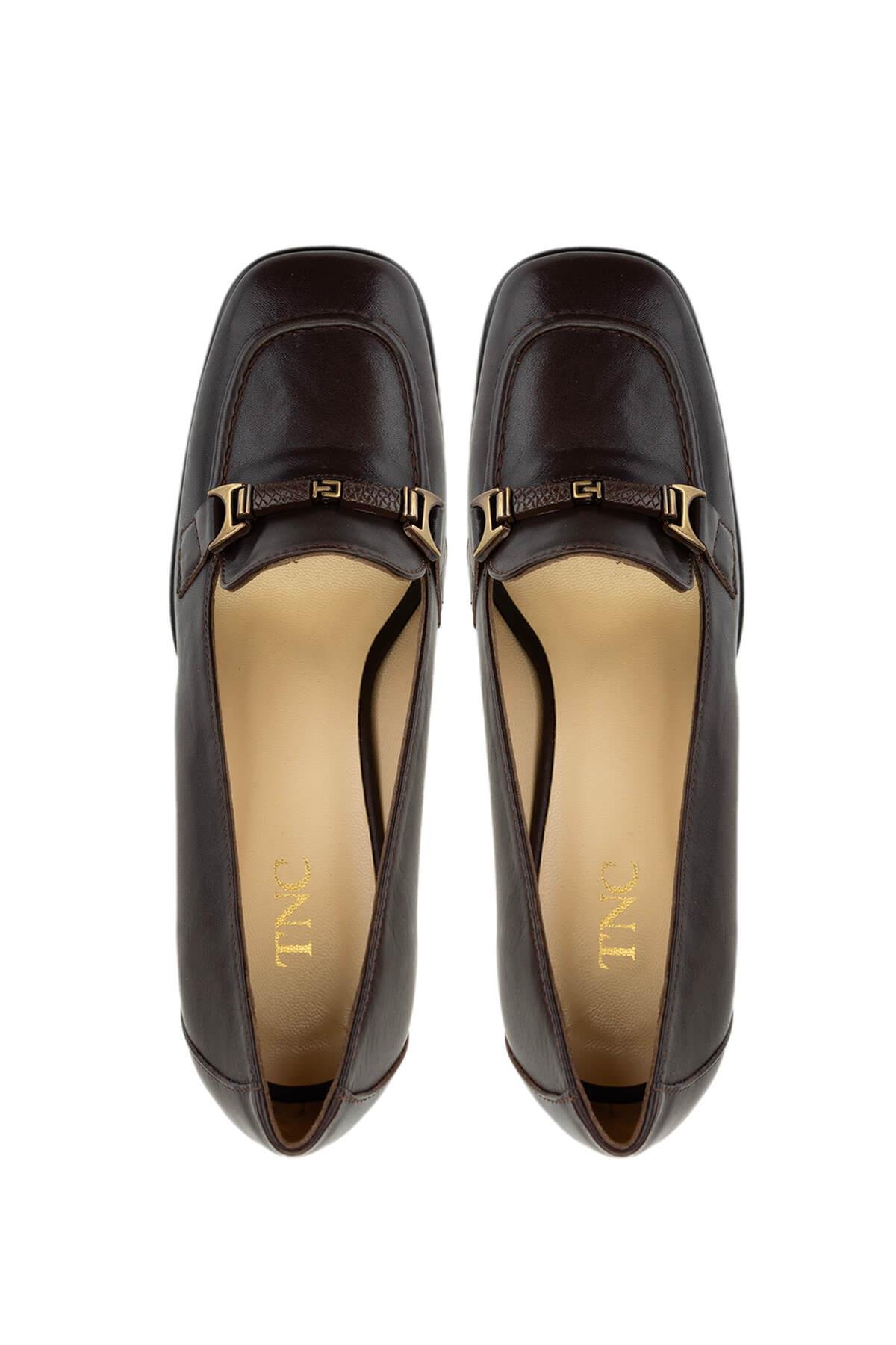 Tamer Tanca Kadın Hakiki Deri Kahverengi Topuklu Ayakkabı