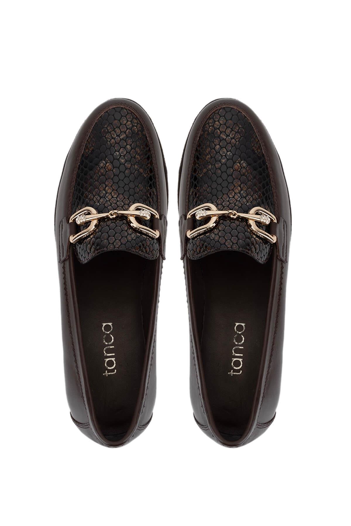 Tamer Tanca Kadın Hakiki Deri Kahverengi Comfort Ayakkabı