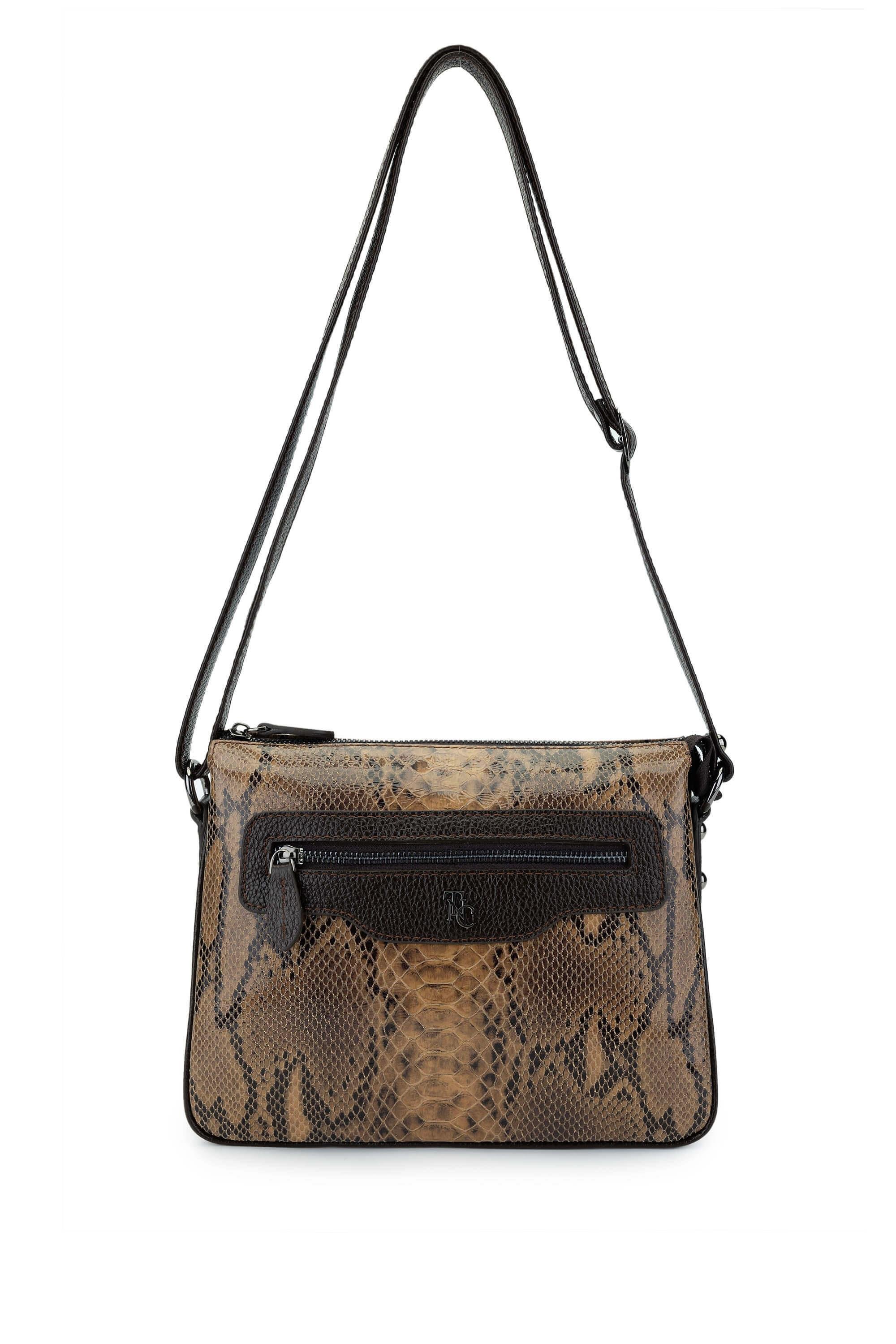 Tamer Tanca Kadın Hakiki Deri Kahverengi Omuz Çanta