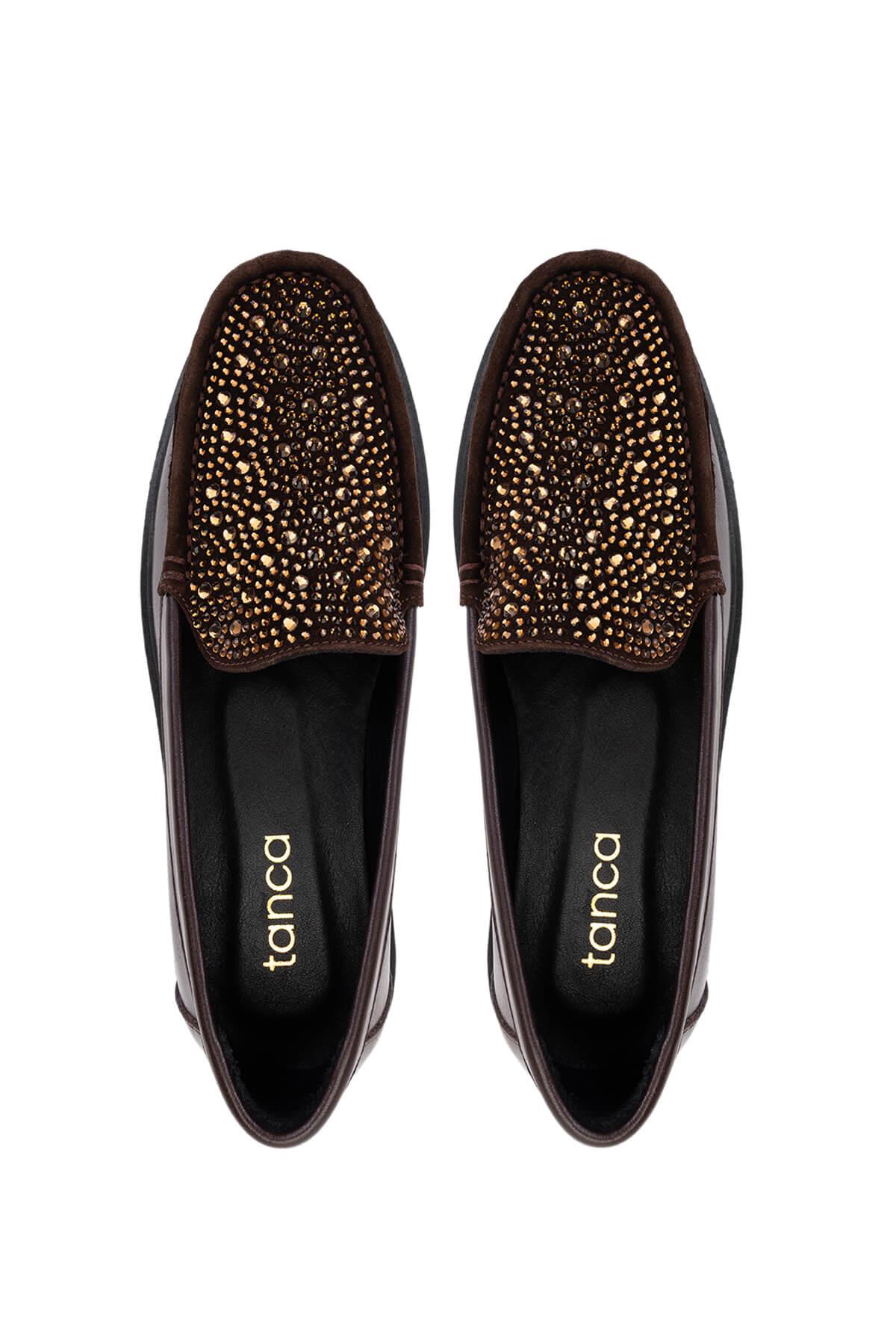 Tamer Tanca Kadın Hakiki Deri Kahverengi Loafer Ayakkabı