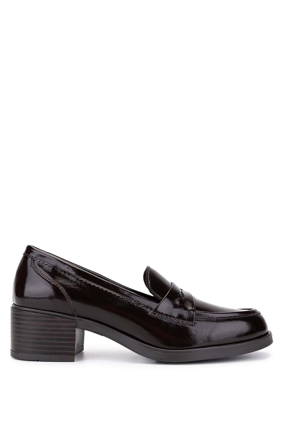 Tamer Tanca Kadın Hakiki Deri Kahverengi Rugan Makosen Ayakkabı