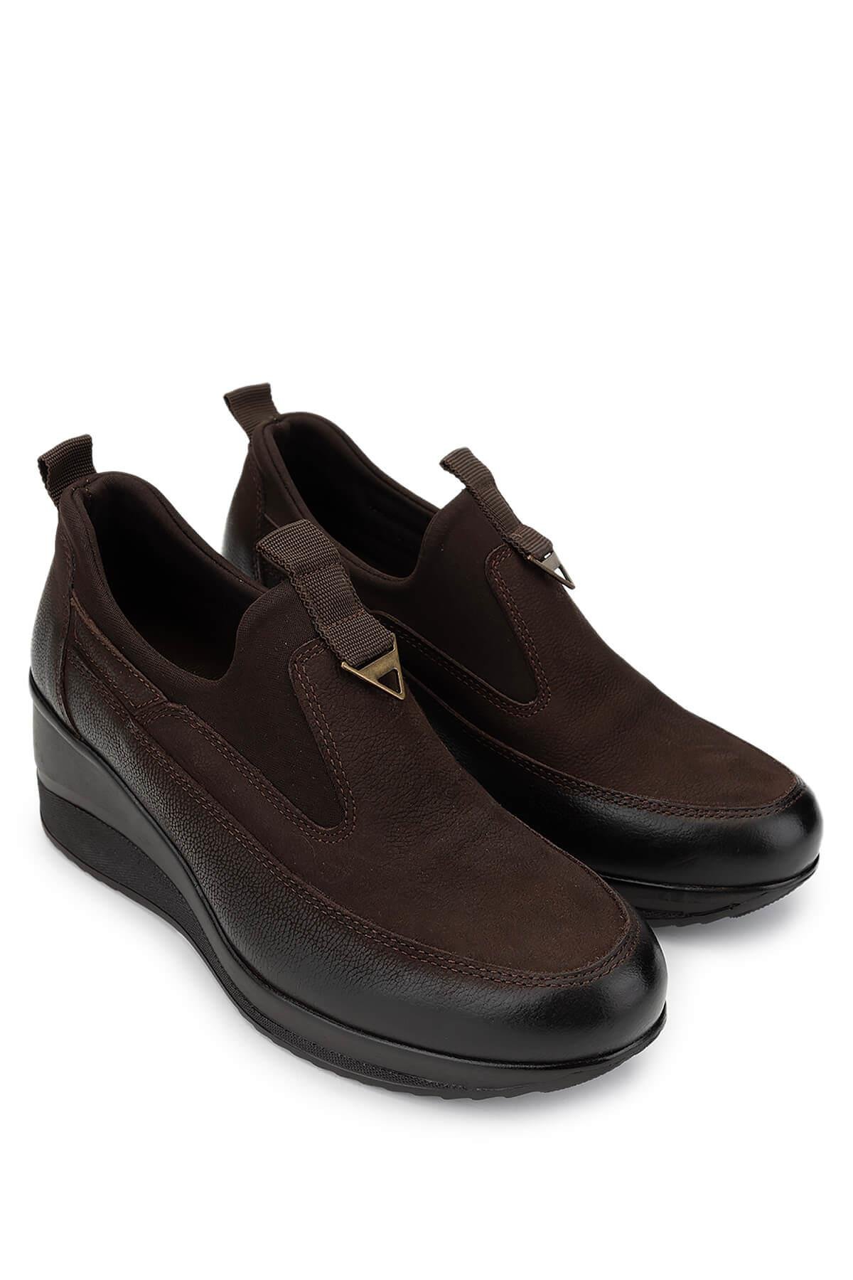 Tamer Tanca Kadın Hakiki Deri Kahverengi Nubuk Casual Ayakkabı