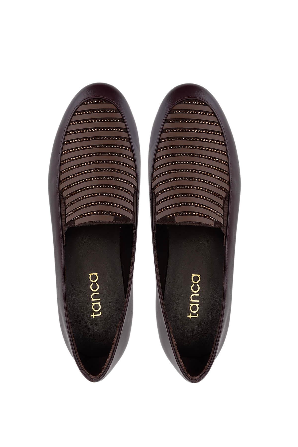 Tamer Tanca Kadın Hakiki Deri Kahverengi Loafer Ayakkabı