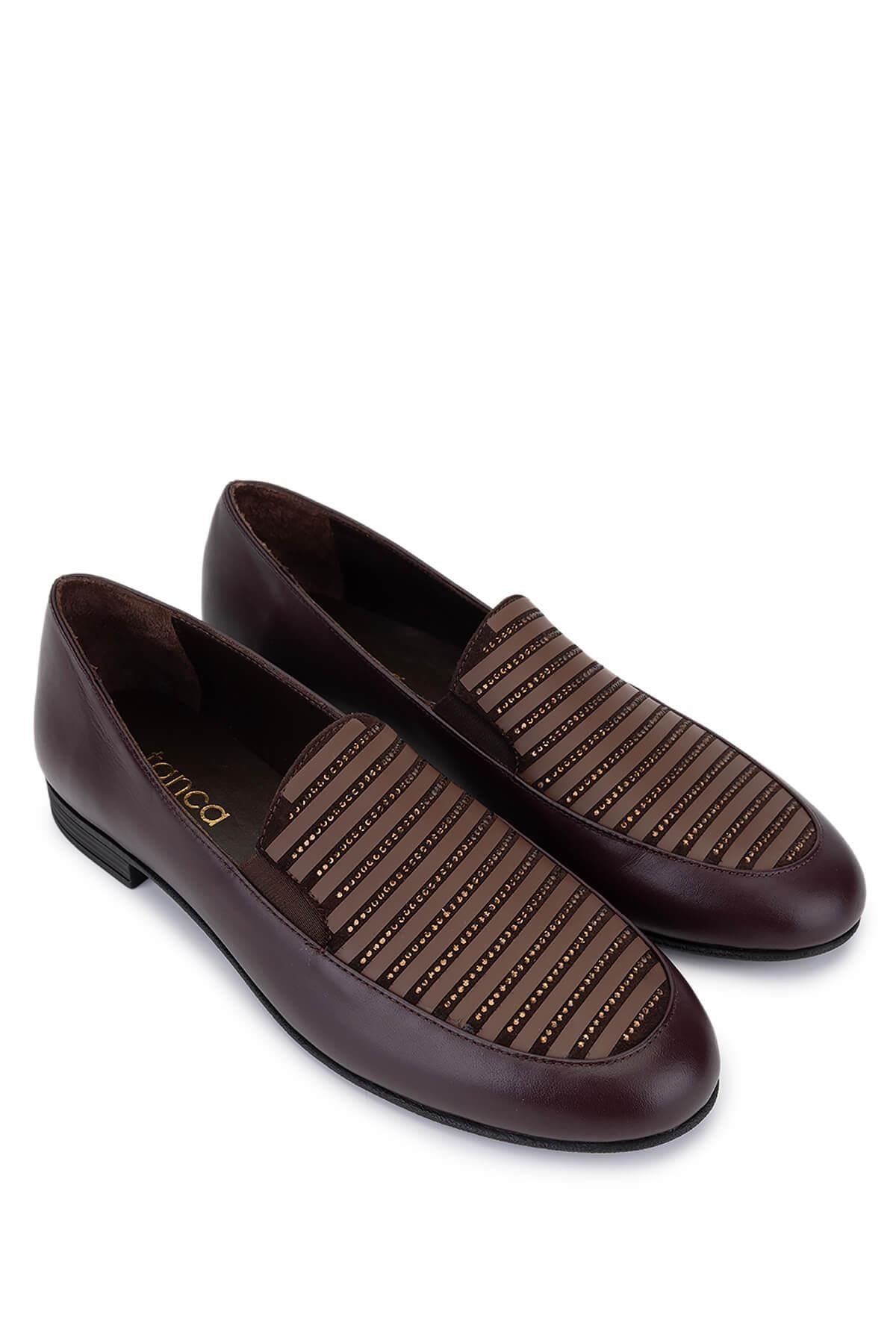 Tamer Tanca Kadın Hakiki Deri Kahverengi Loafer Ayakkabı