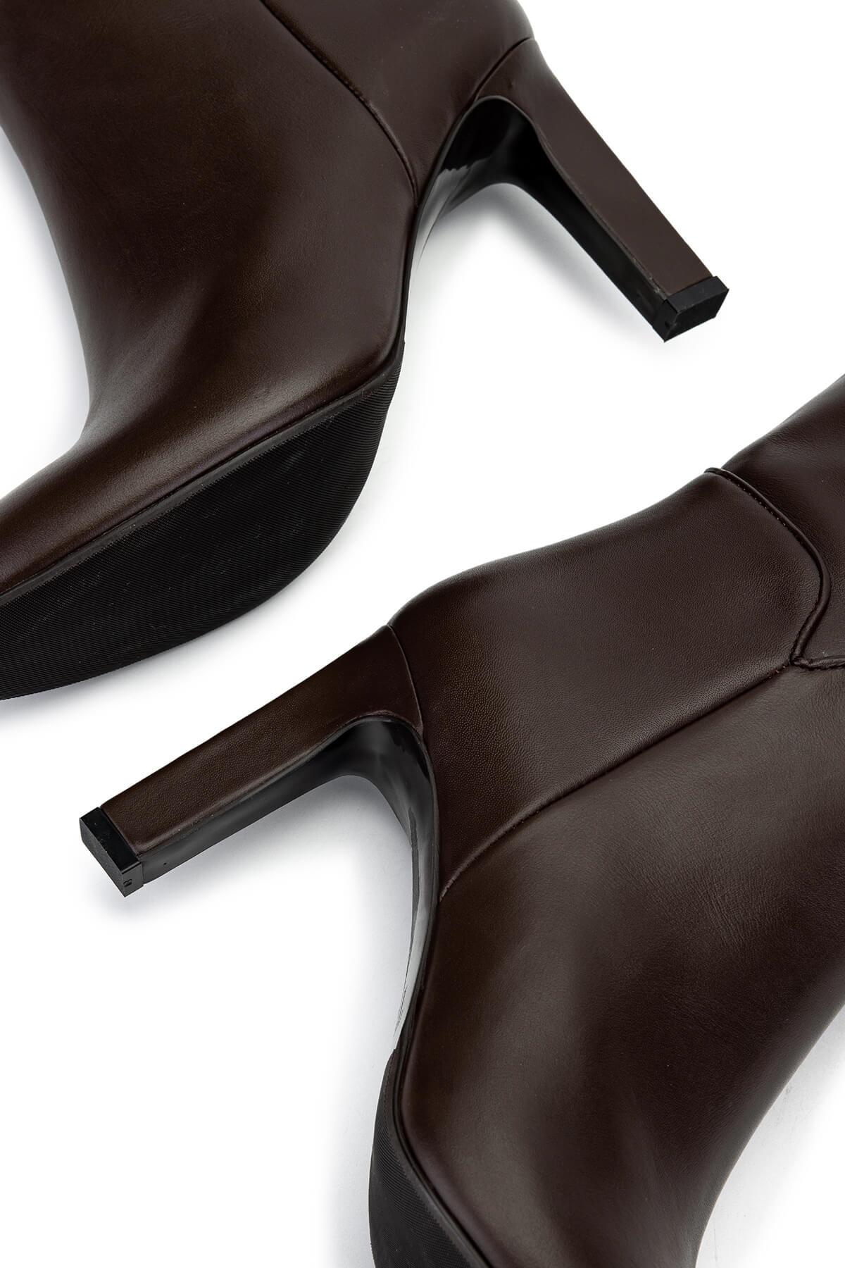 Tamer Tanca Kadın Hakiki Deri Kahverengi Klasik Çizme