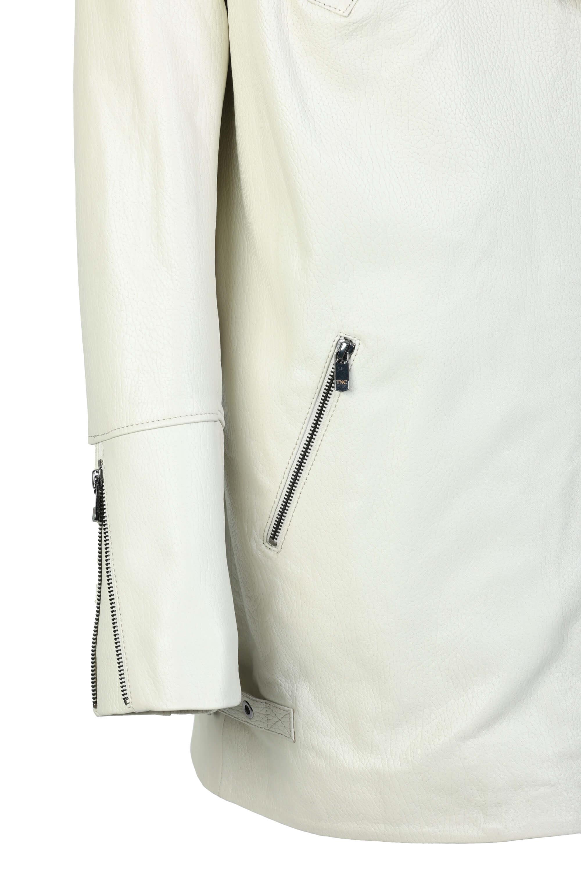 Tamer Tanca Kadın Hakiki Deri Kırık Beyaz Deri Mont