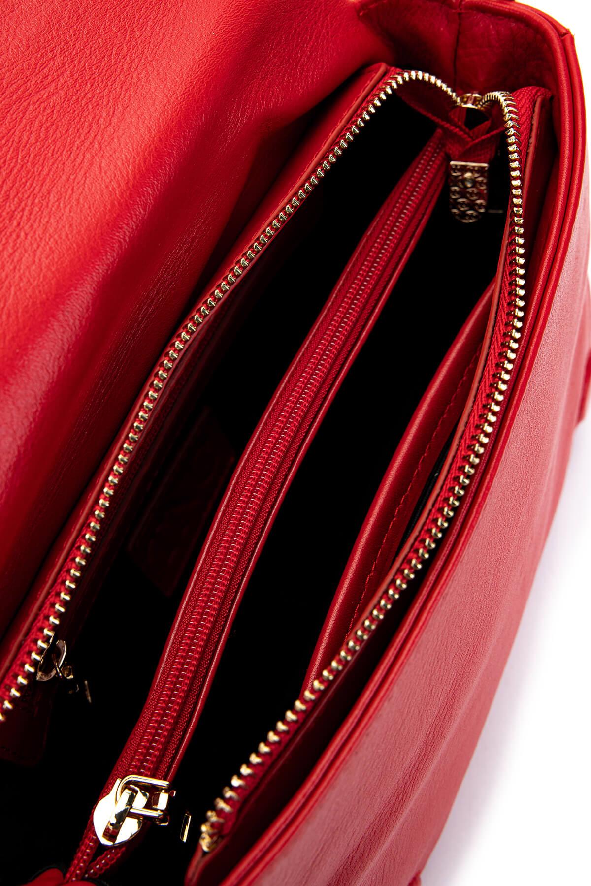 Tamer Tanca Kadın Hakiki Deri Kırmızı Omuz Çanta