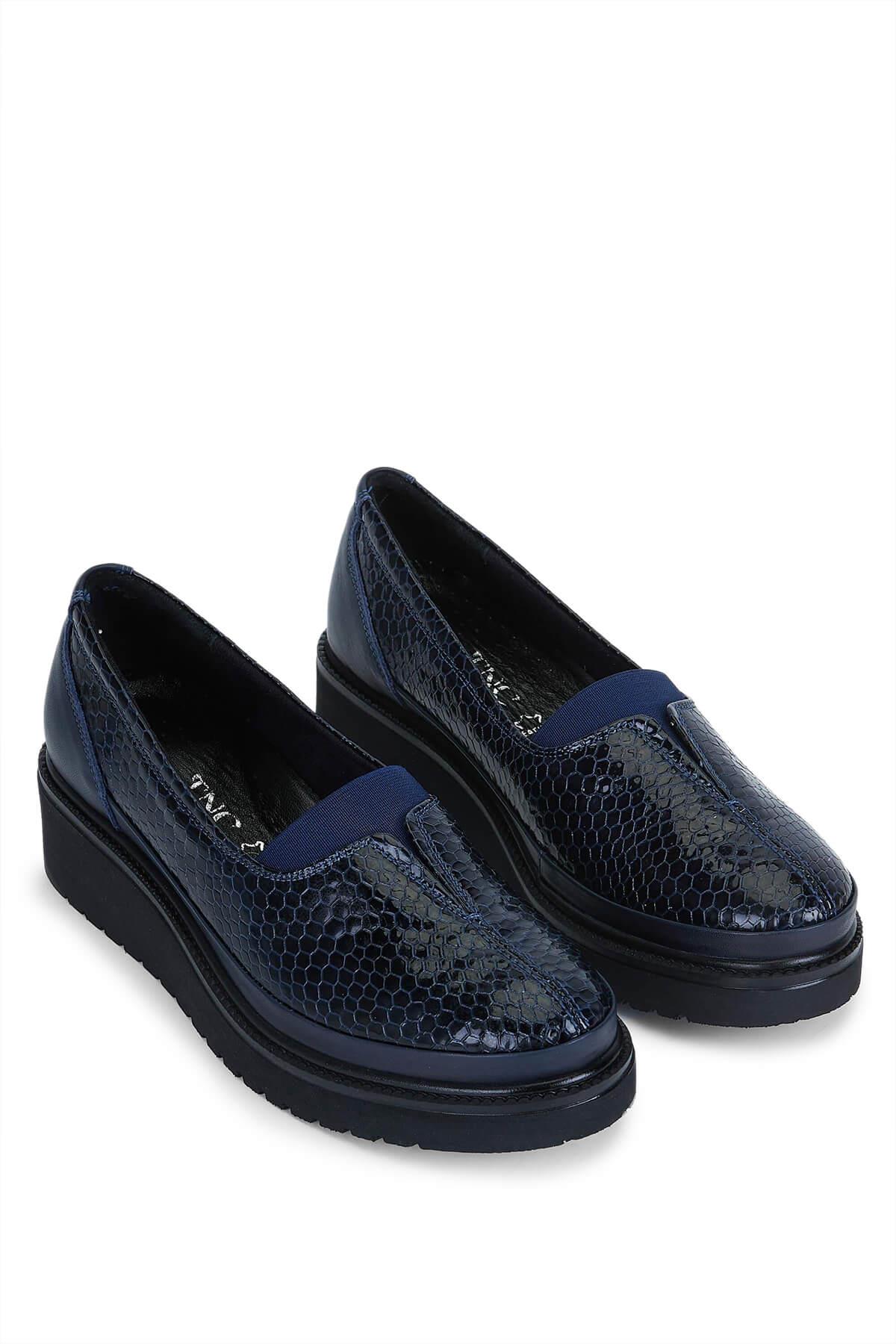 Tamer Tanca Kadın Hakiki Deri Lacivert Casual Ayakkabı