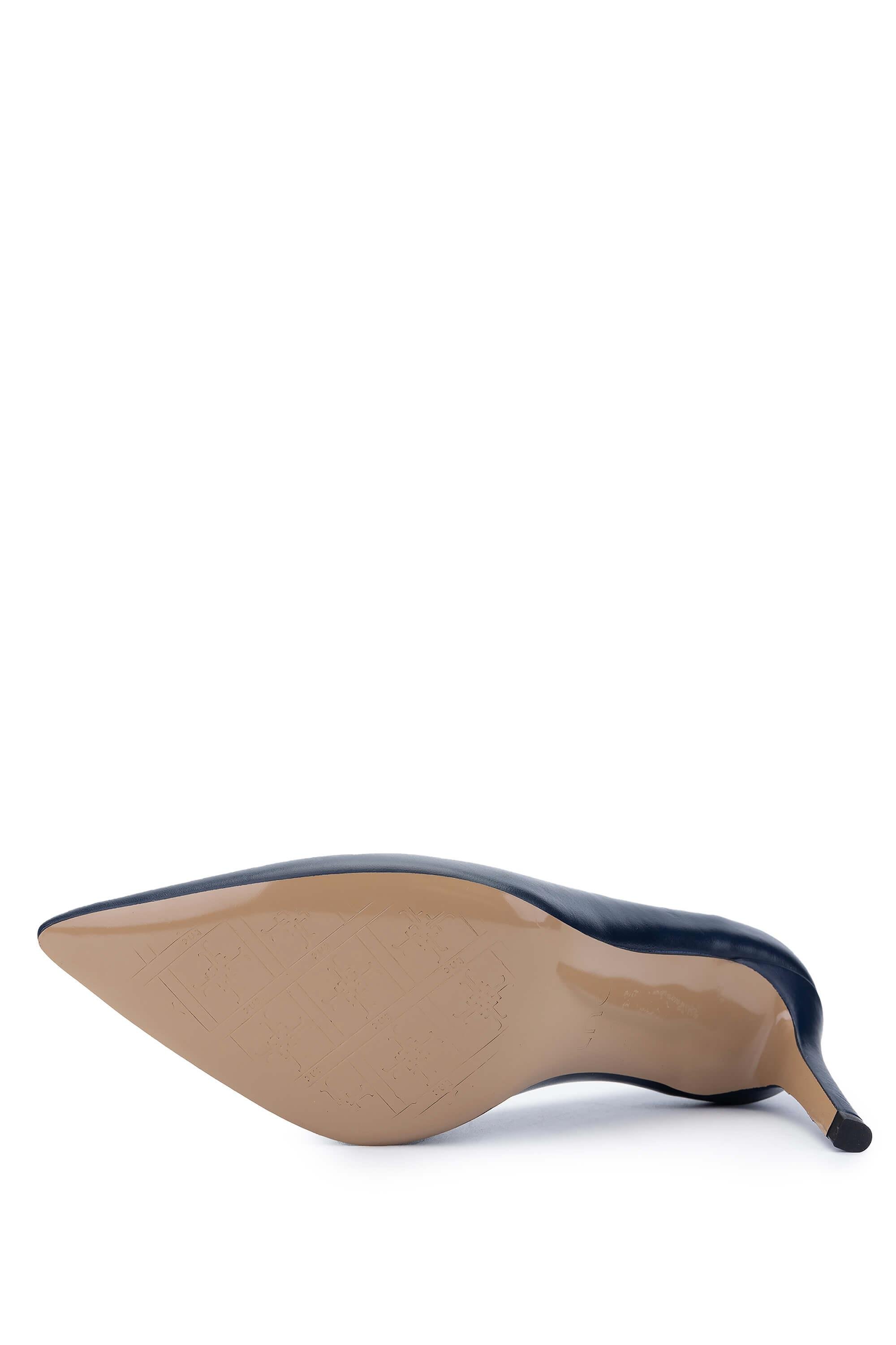 Tamer Tanca Kadın Hakiki Deri Lacivert Topuklu Ayakkabı