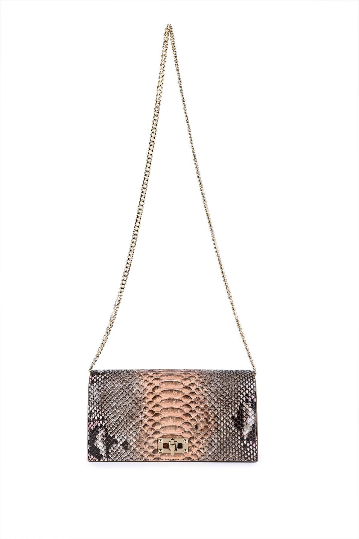 Tamer Tanca Kadın Hakiki Deri Pembe Kol Çantası