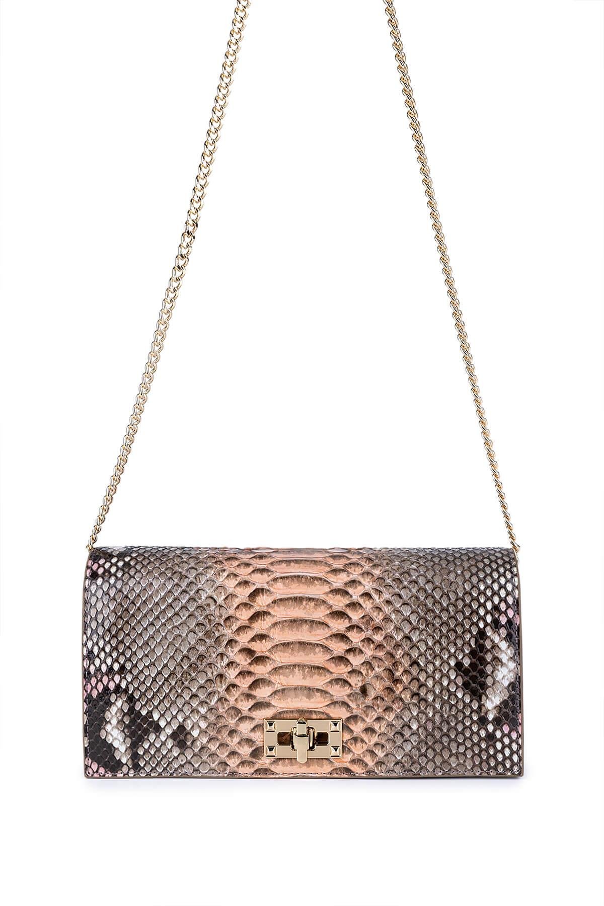 Tamer Tanca Kadın Hakiki Deri Pembe Kol Çantası