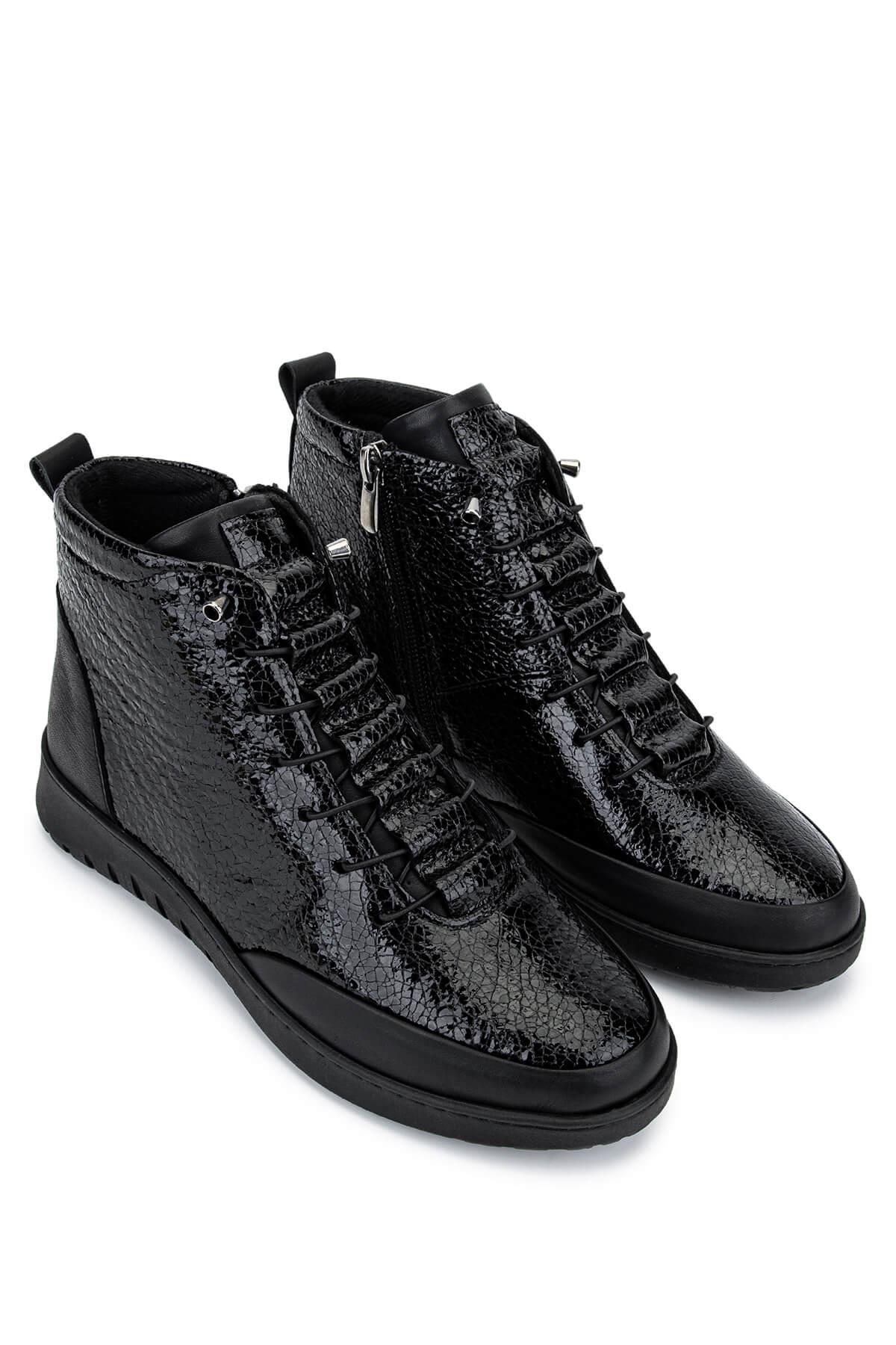 Tamer Tanca Kadın Hakiki Deri Siyah Bot