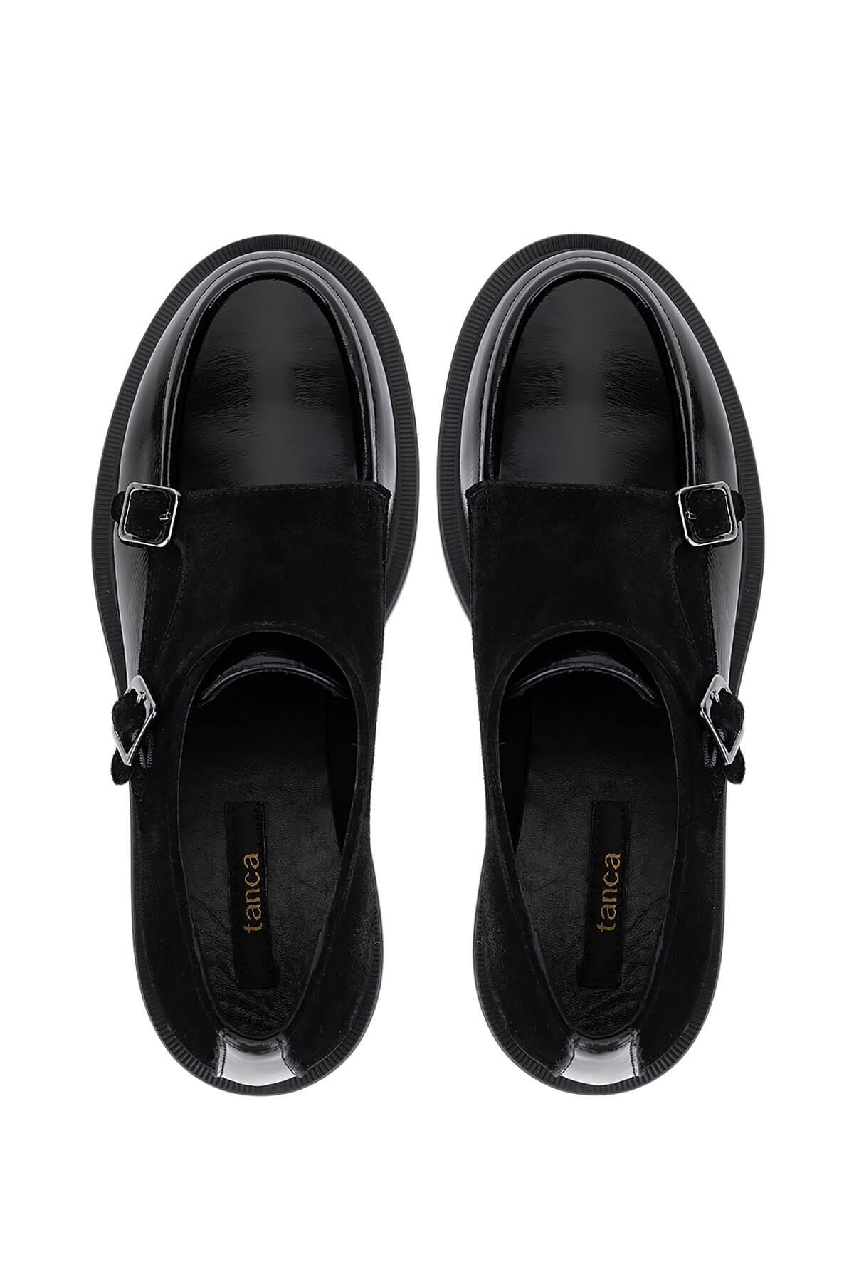 Tamer Tanca Kadın Hakiki Deri Siyah Casual Ayakkabı