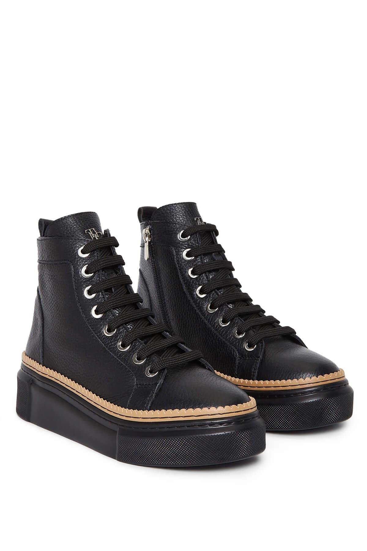 Tamer Tanca Kadın Hakiki Deri Siyah Casual Bot