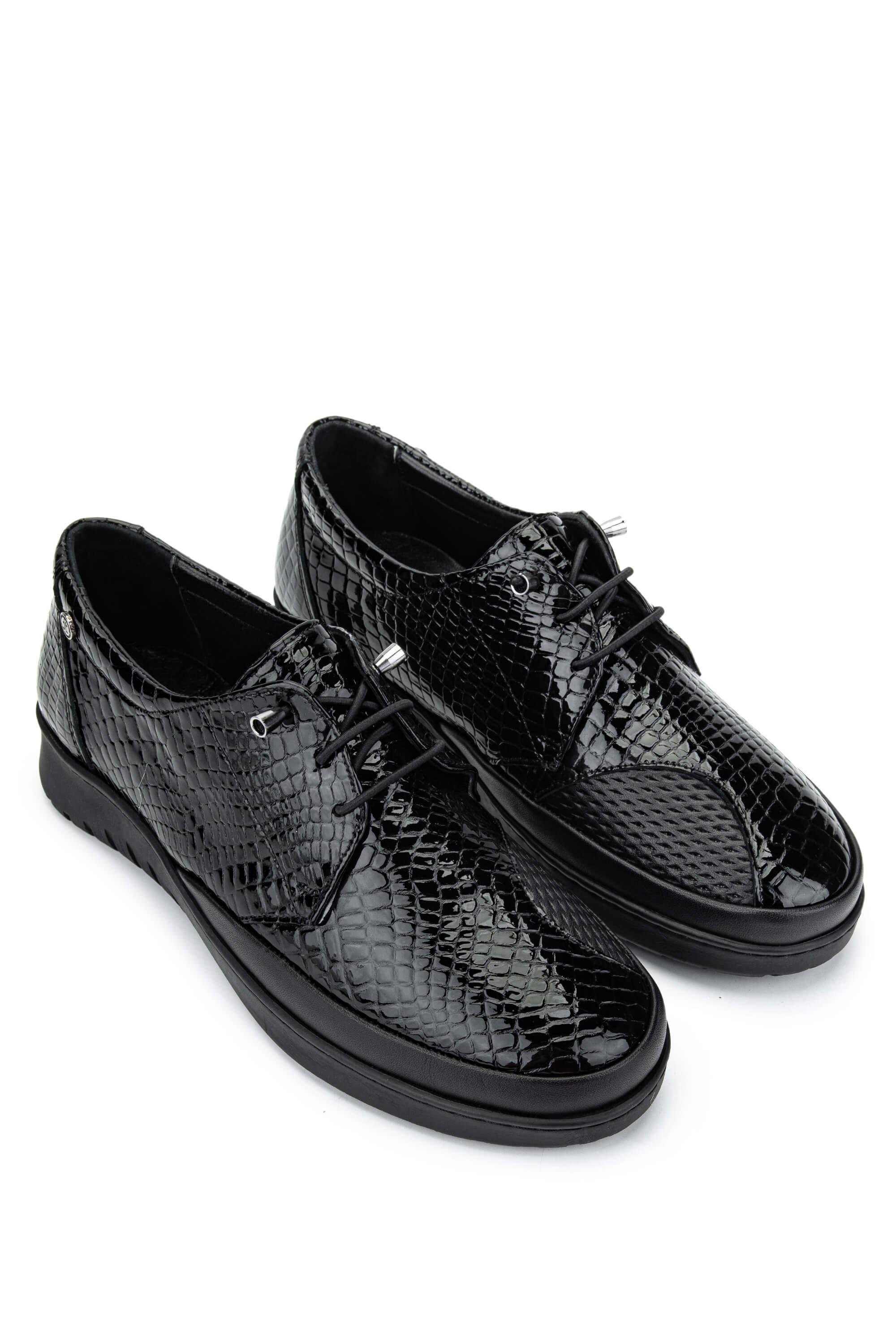 Tamer Tanca Kadın Hakiki Deri Siyah Casual Ayakkabı