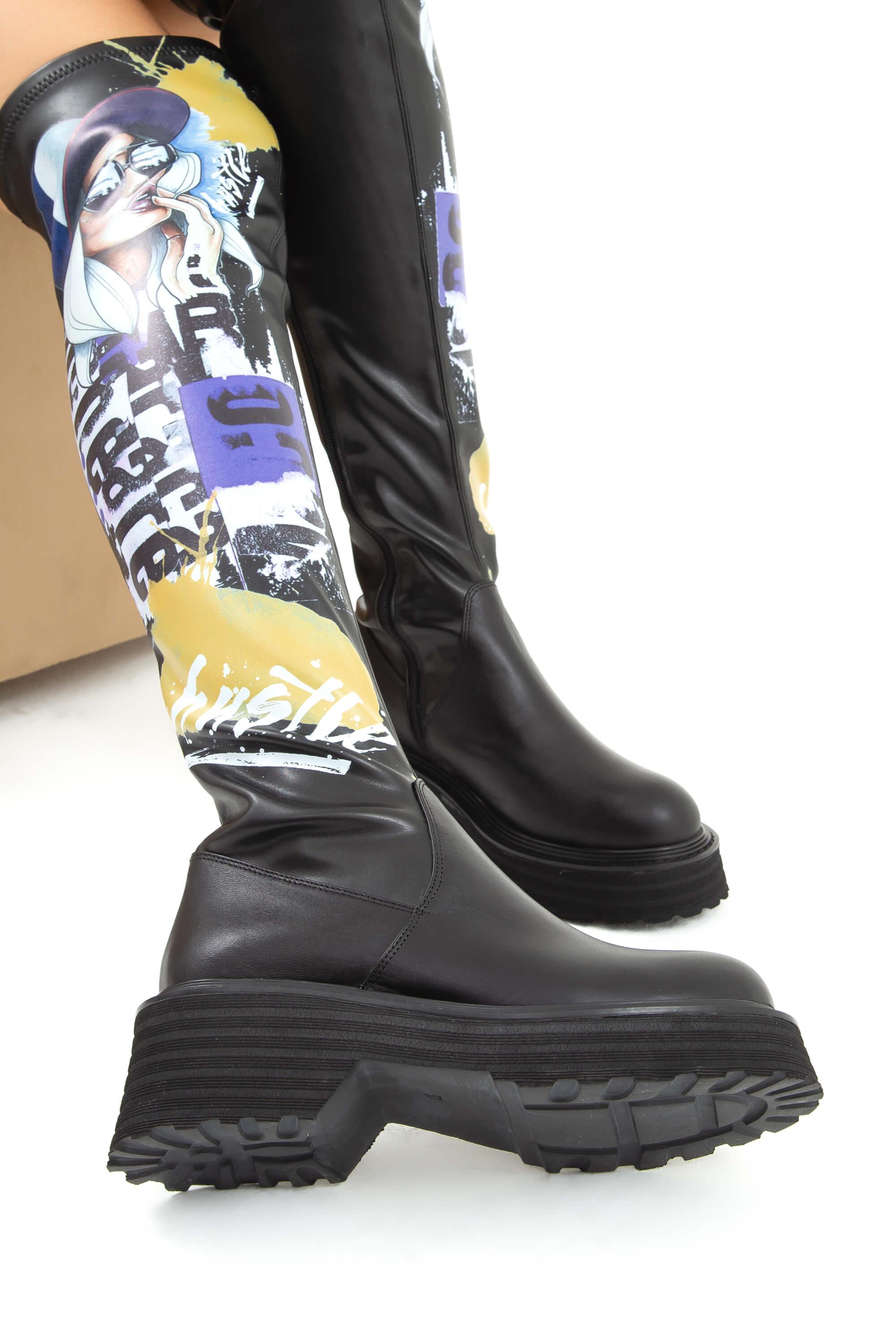 Tamer Tanca Kadın Hakiki Deri Siyah Casual Çizme