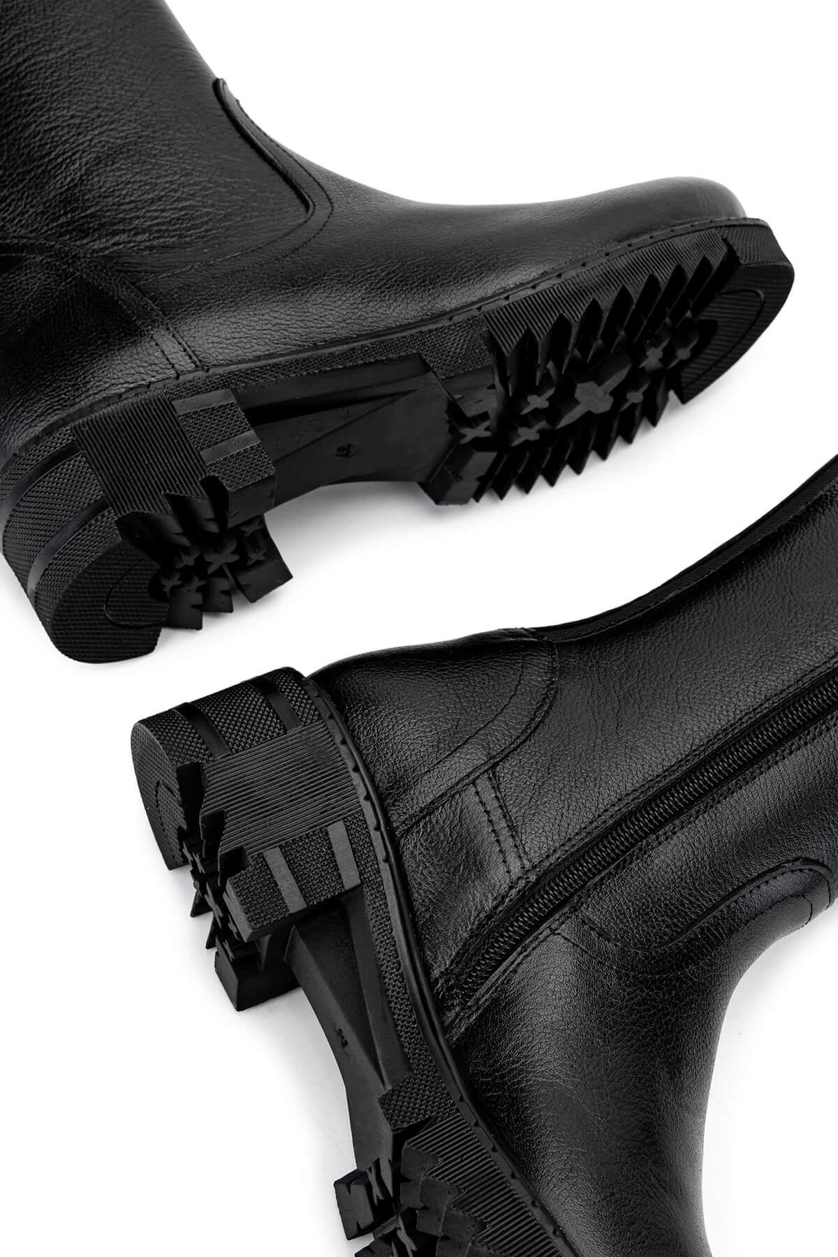 Tamer Tanca Kadın Hakiki Deri Siyah Casual Çizme