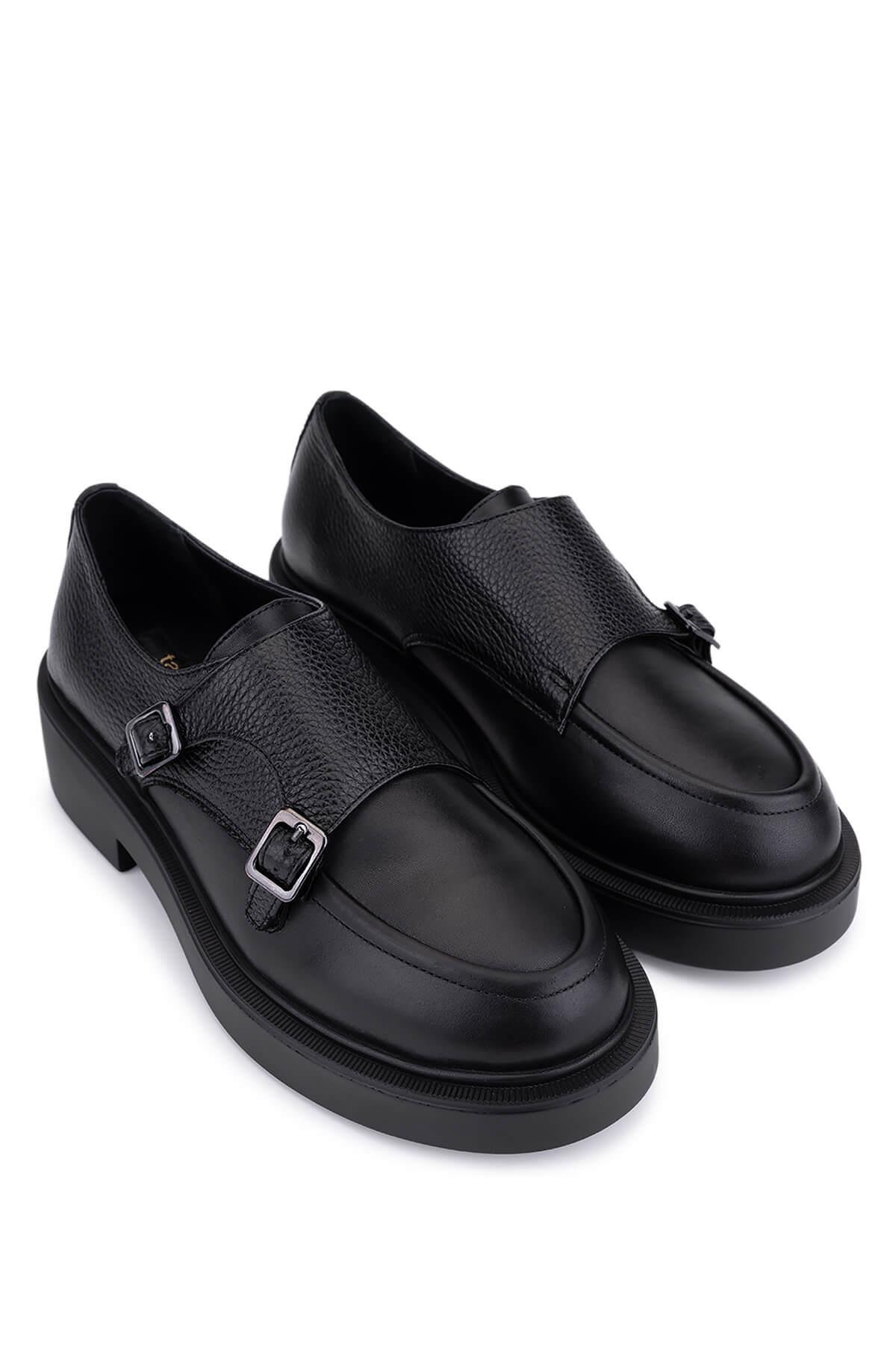 Tamer Tanca Kadın Hakiki Deri Siyah Casual Ayakkabı