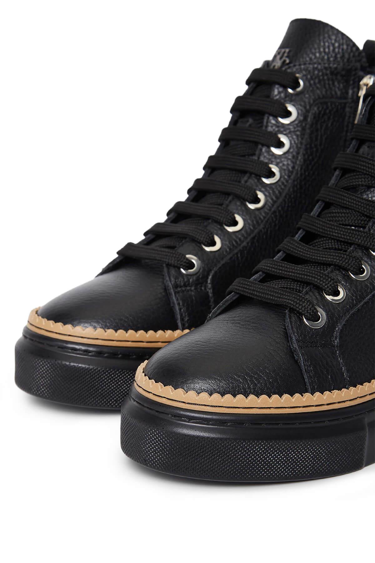 Tamer Tanca Kadın Hakiki Deri Siyah Casual Bot