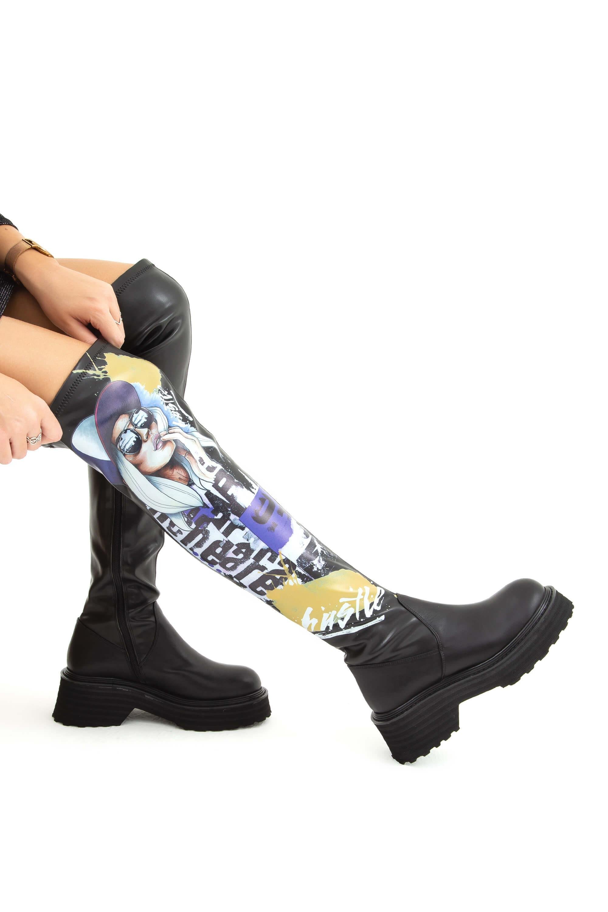 Tamer Tanca Kadın Hakiki Deri Siyah Casual Çizme