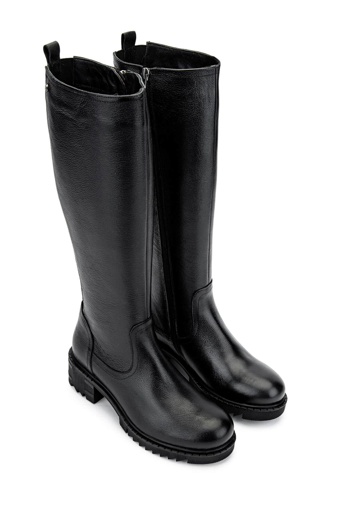 Tamer Tanca Kadın Hakiki Deri Siyah Casual Çizme