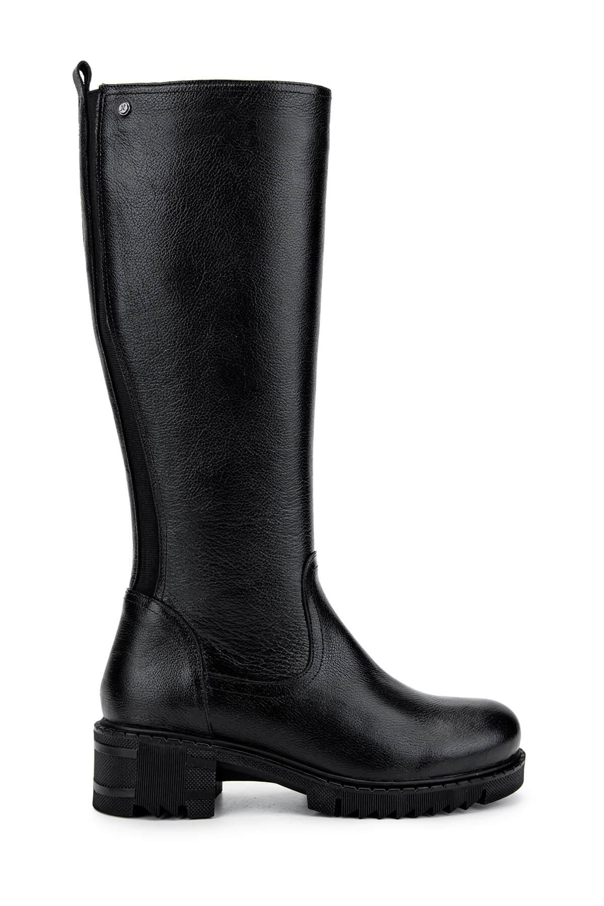 Tamer Tanca Kadın Hakiki Deri Siyah Casual Çizme