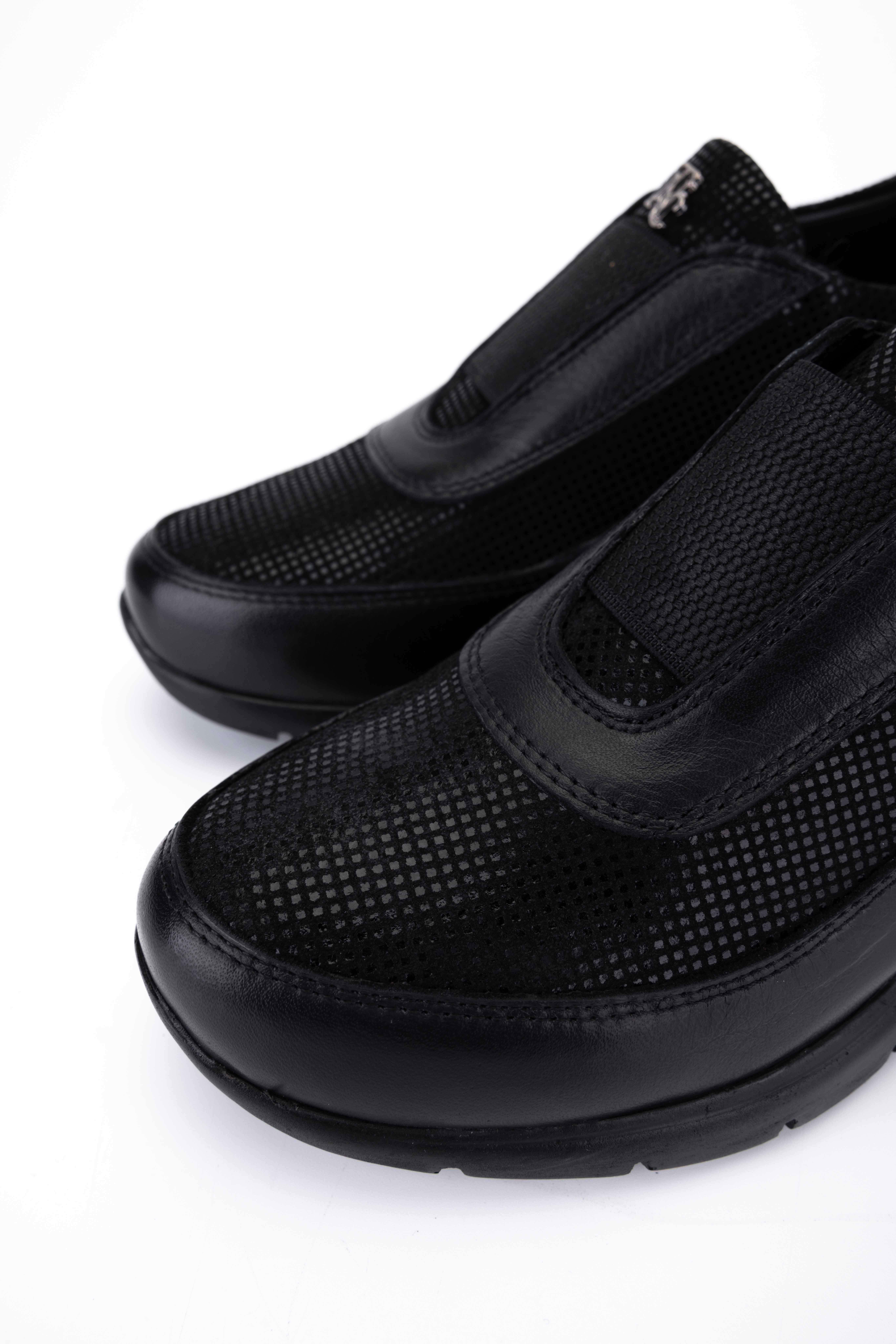 Tamer Tanca Kadın Hakiki Deri Siyah Casual Ayakkabı