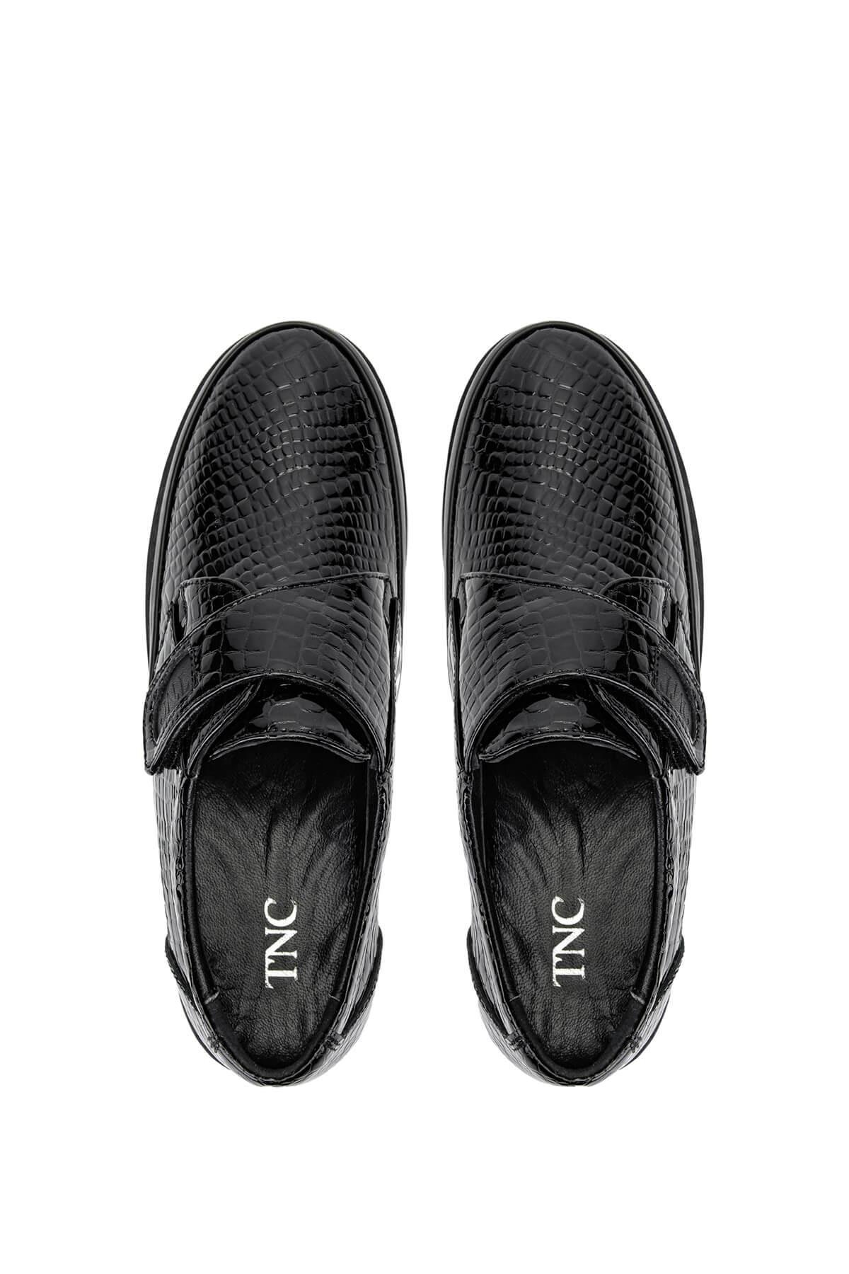 Tamer Tanca Kadın Hakiki Deri Siyah Casual Ayakkabı