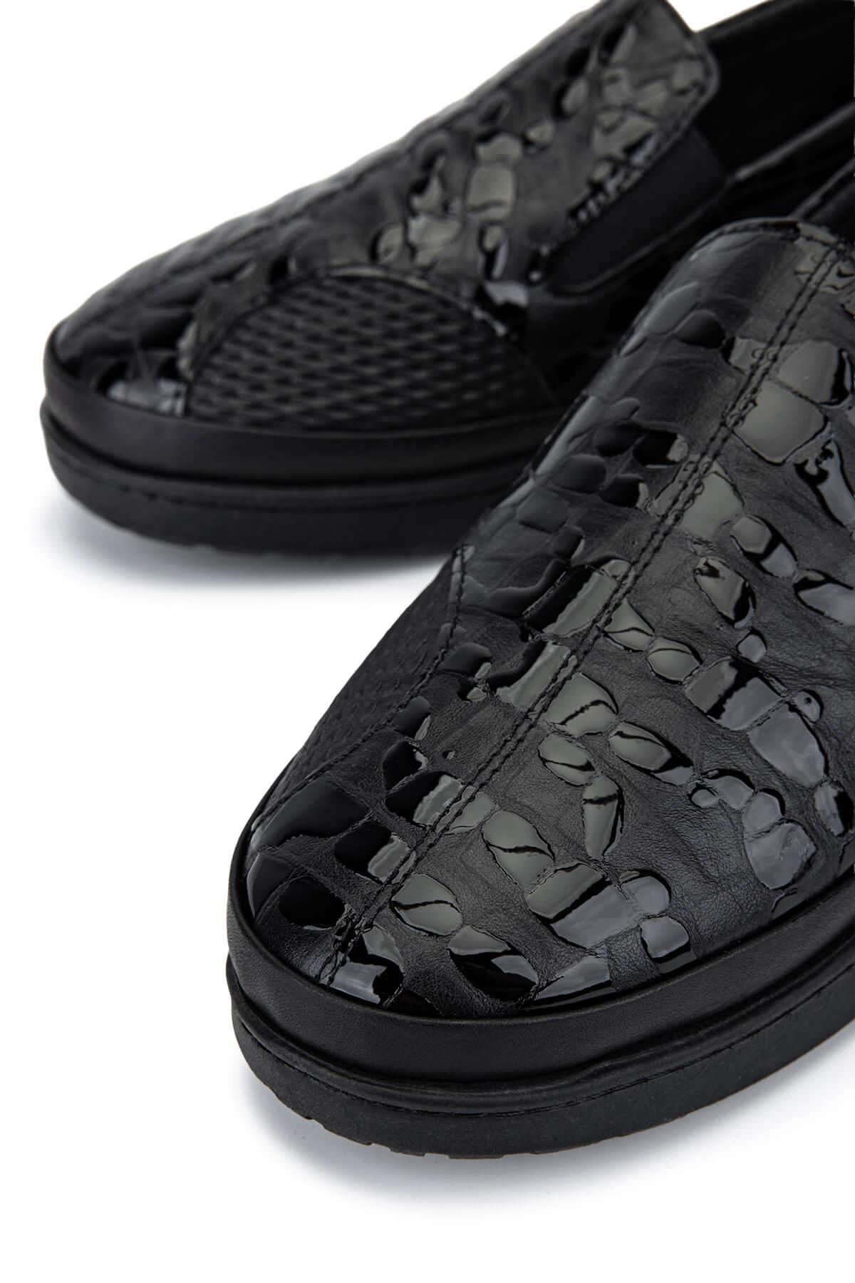 Tamer Tanca Kadın Hakiki Deri Siyah Casual Ayakkabı