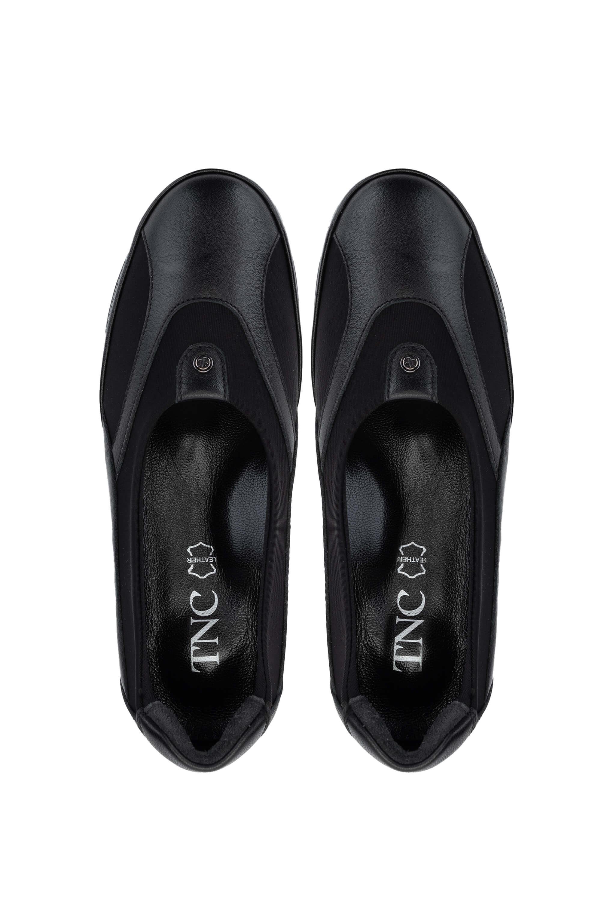 Tamer Tanca Kadın Hakiki Deri Siyah Casual Ayakkabı