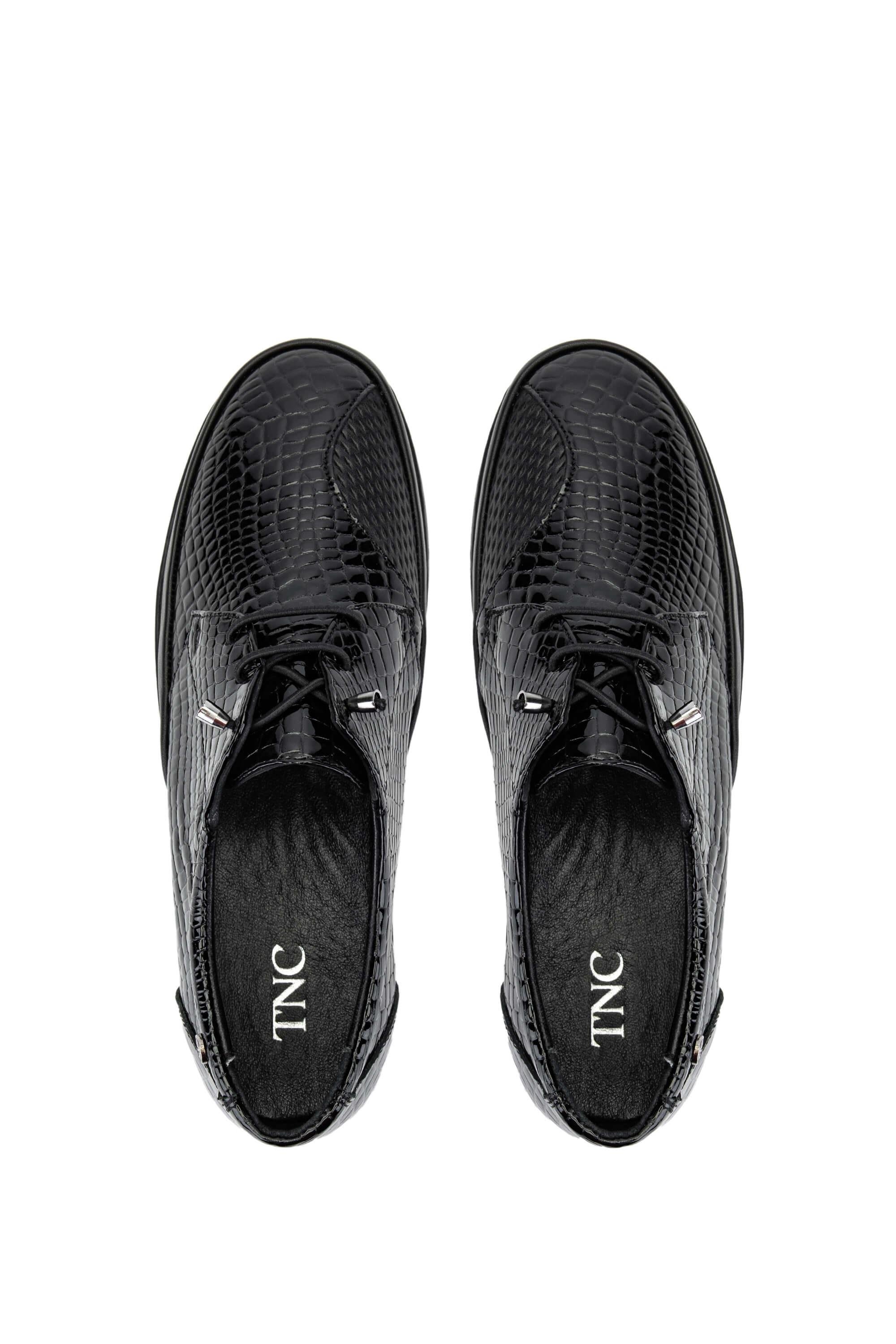 Tamer Tanca Kadın Hakiki Deri Siyah Casual Ayakkabı