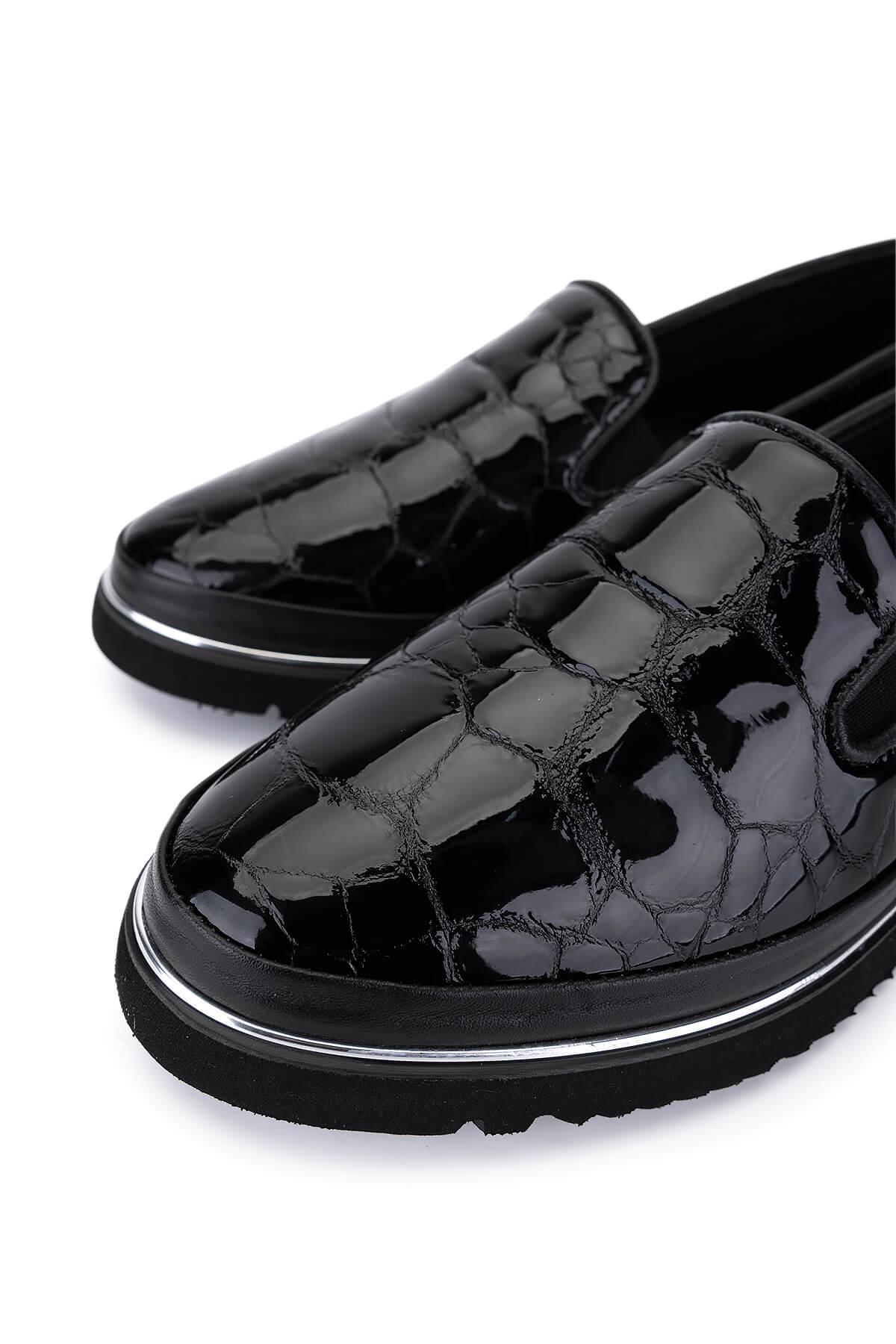 Tamer Tanca Kadın Hakiki Deri Siyah Comfort Ayakkabı