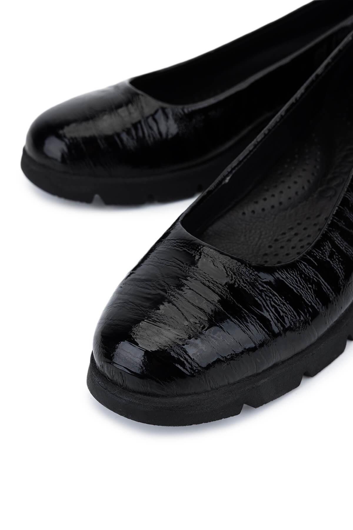 Tamer Tanca Kadın  Hakiki Deri Siyah Comfort Ayakkabı