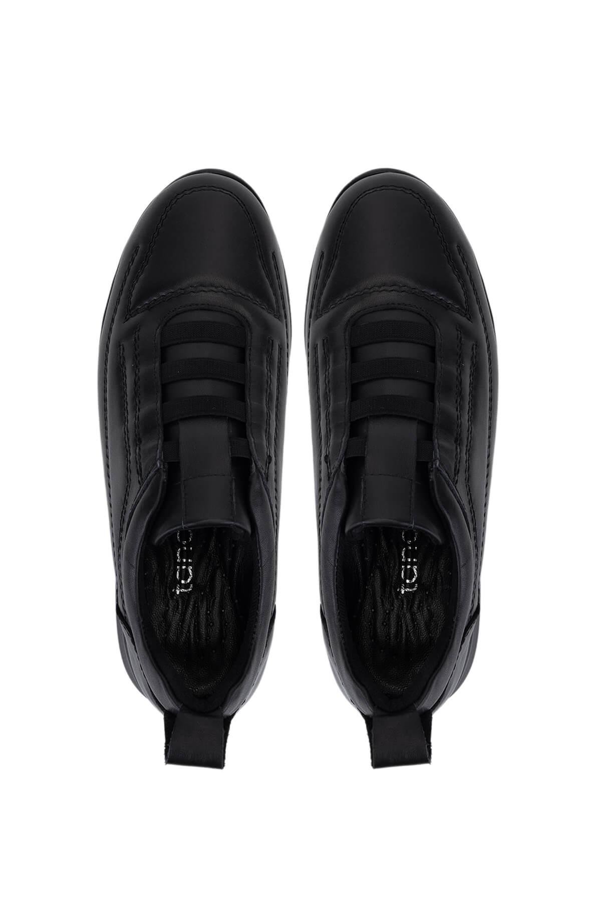 Tamer Tanca Kadın Hakiki Deri Siyah Comfort Ayakkabı