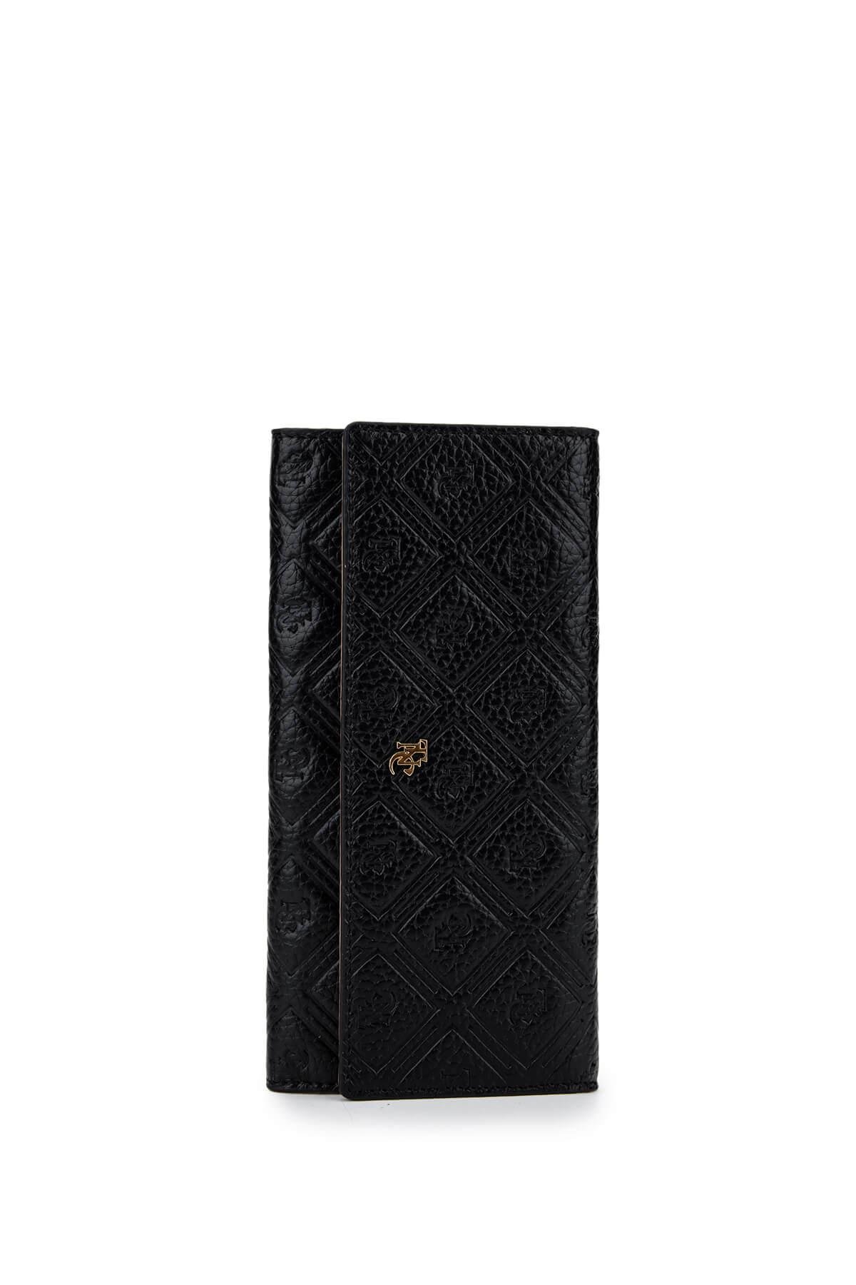 Tamer Tanca Kadın Hakiki Deri Siyah Cüzdan Cuzdan