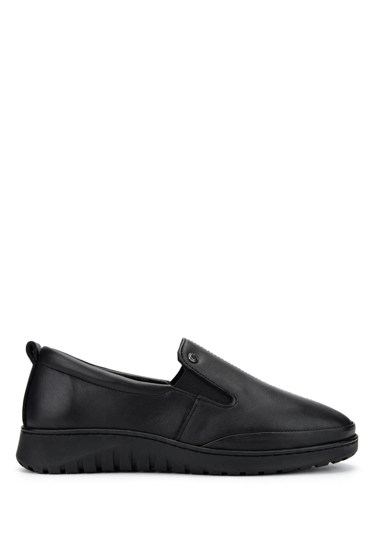 Tamer Tanca Kadın Hakiki Deri Siyah Deri Casual Ayakkabı