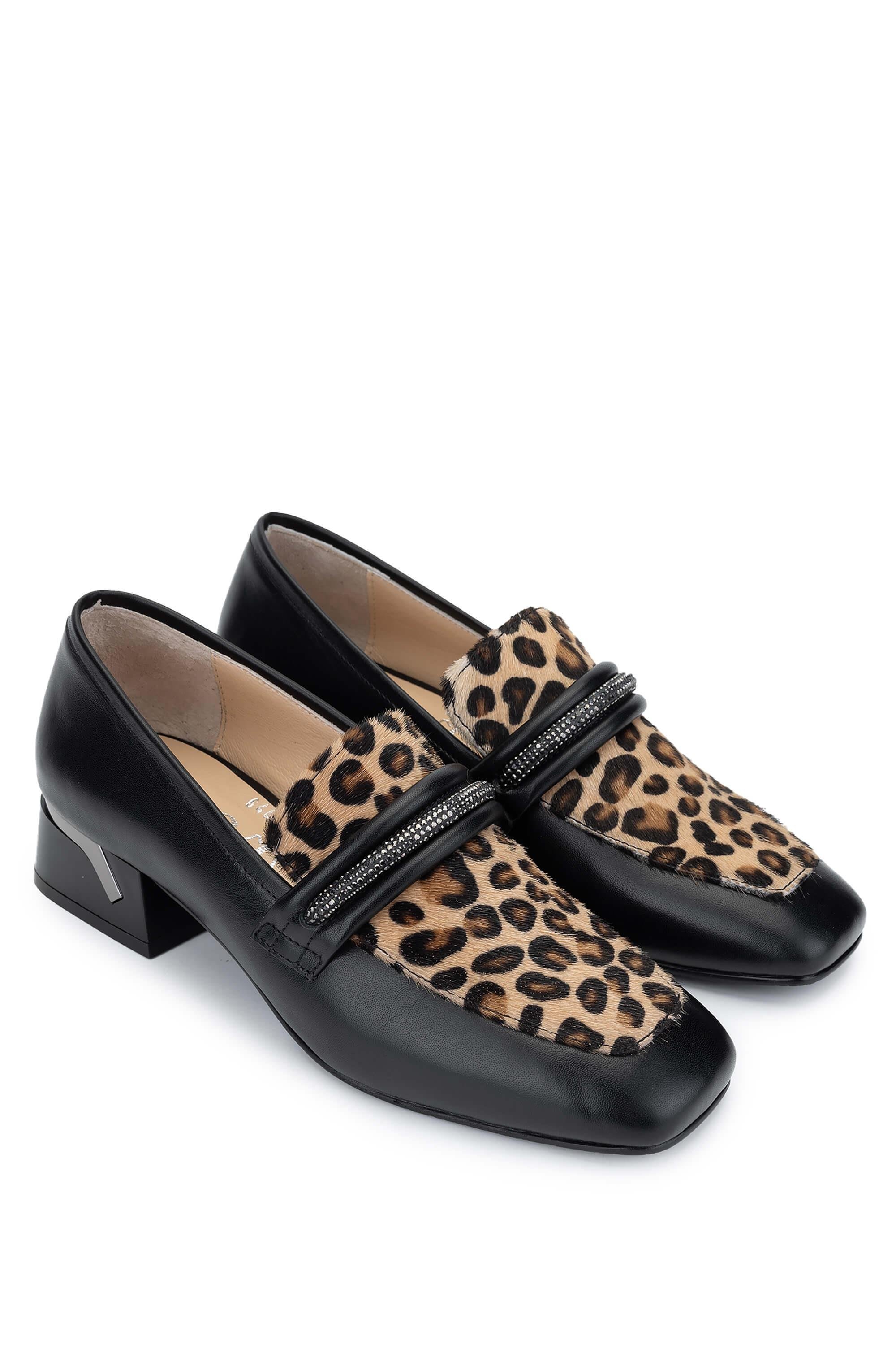 Tamer Tanca Kadın Hakiki Deri Siyah Deri Topuklu Ayakkabı