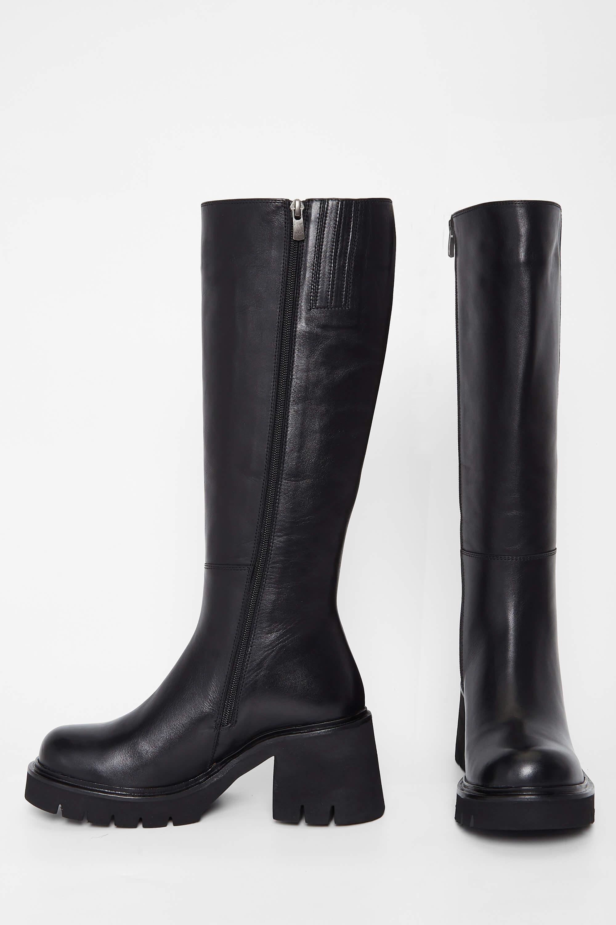 Tamer Tanca Kadın Hakiki Deri Siyah Deri Casual Çizme