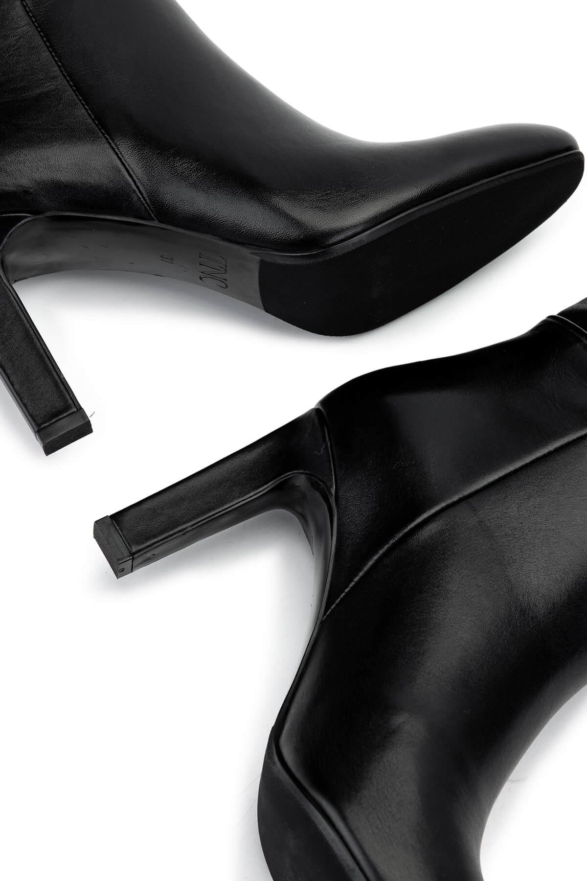 Tamer Tanca Kadın Hakiki Deri Siyah Deri Klasik Çizme