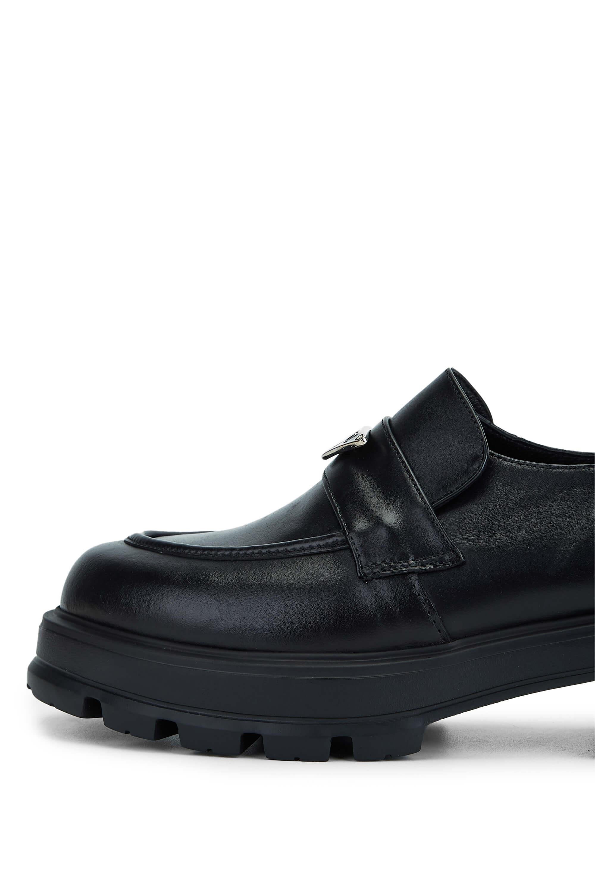 Tamer Tanca Kadın Hakiki Deri Siyah Deri Loafer Ayakkabı