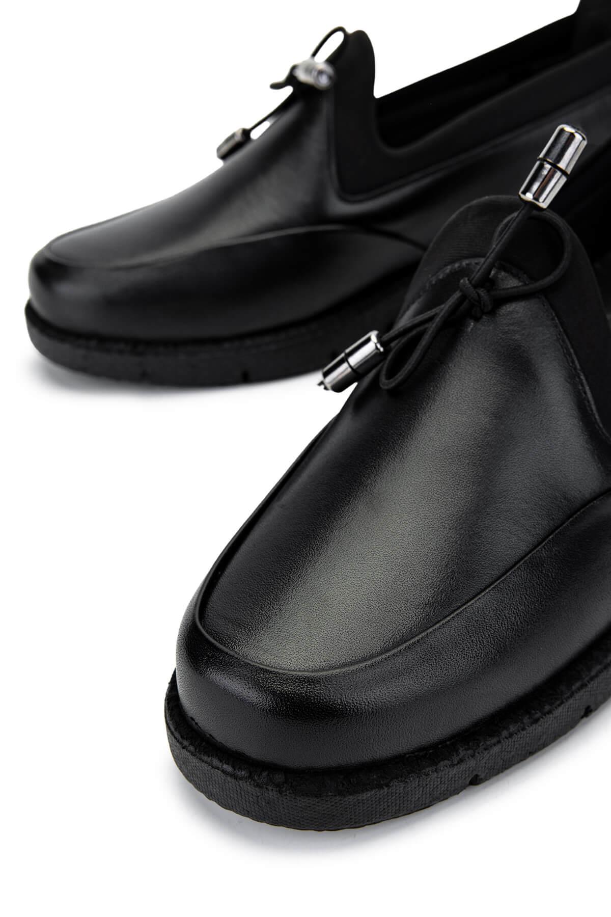 Tamer Tanca Kadın Hakiki Deri Siyah Deri Casual Ayakkabı