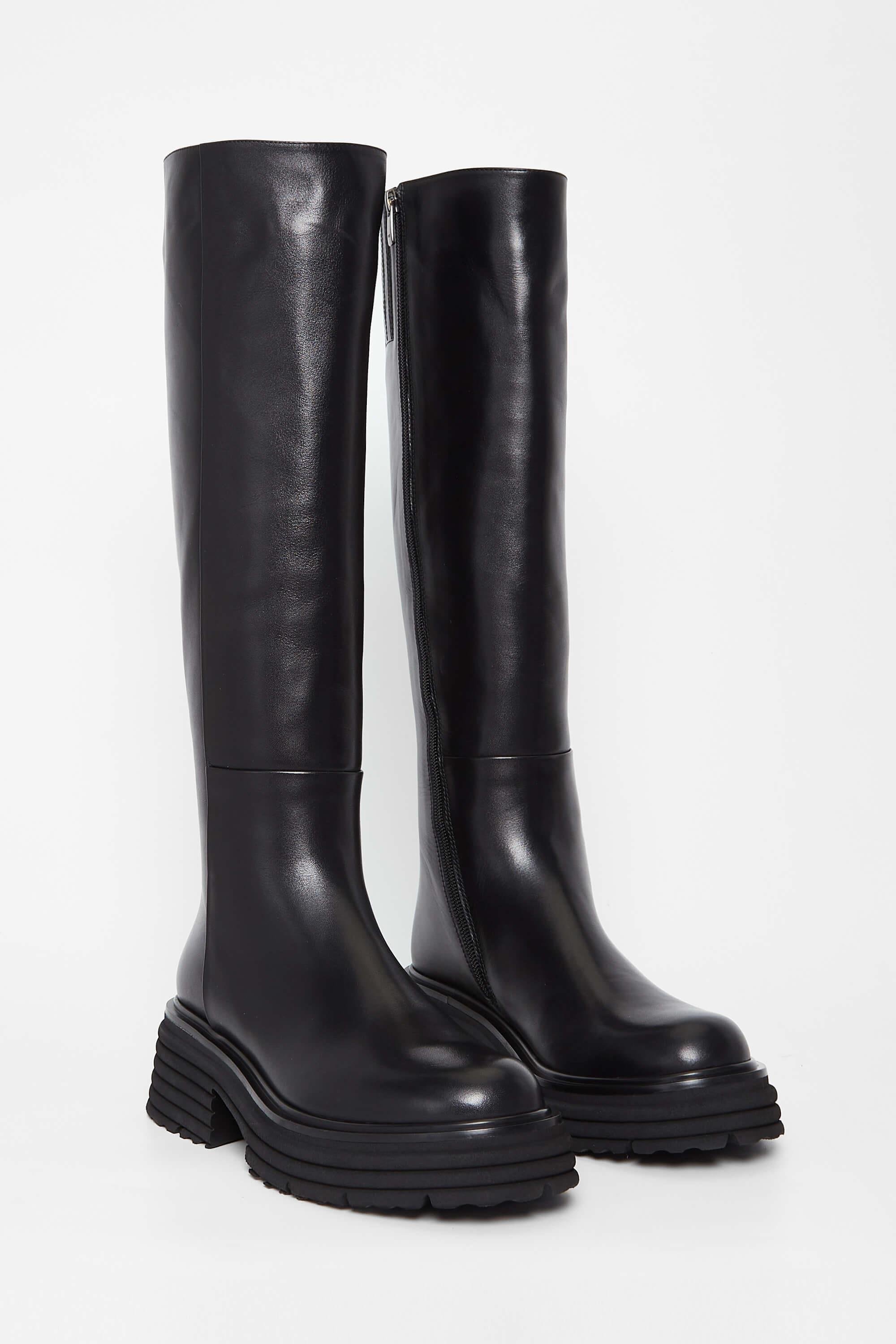 Tamer Tanca Kadın Hakiki Deri Siyah Deri Casual Çizme