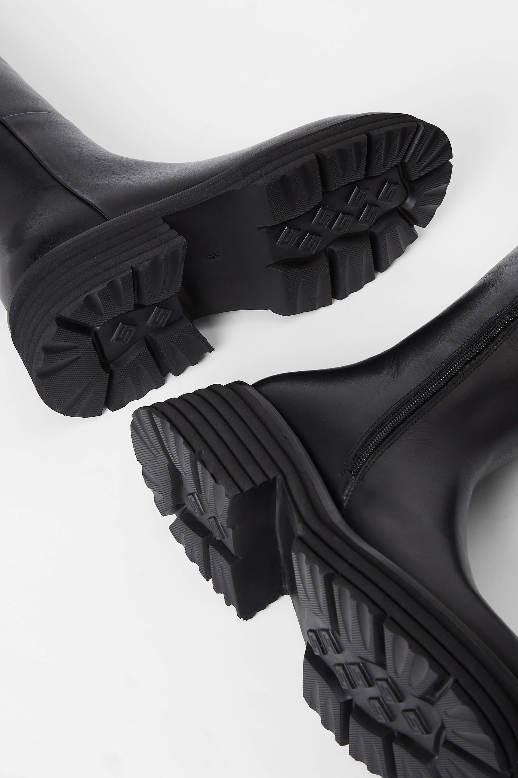 Tamer Tanca Kadın Hakiki Deri Siyah Deri Casual Çizme