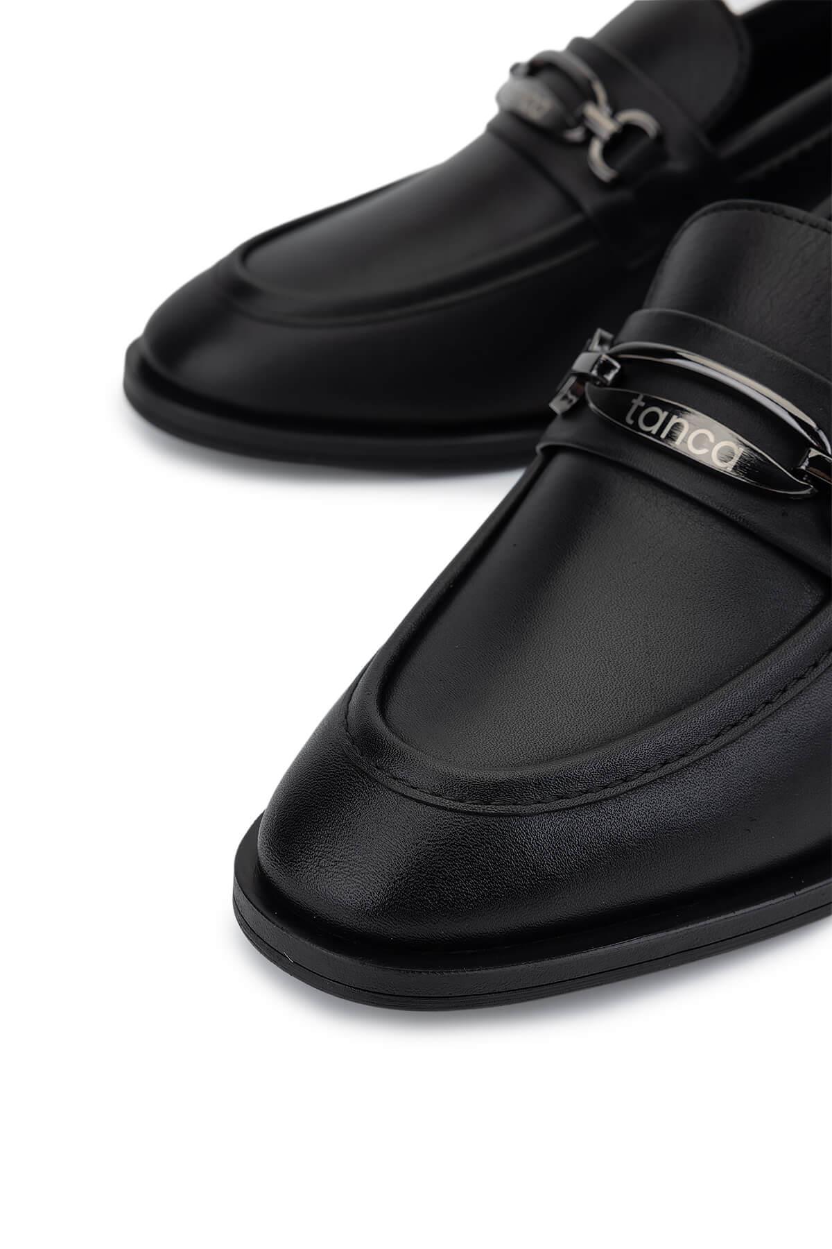 Tamer Tanca Kadın Hakiki Deri Siyah Deri Makosen Ayakkabı