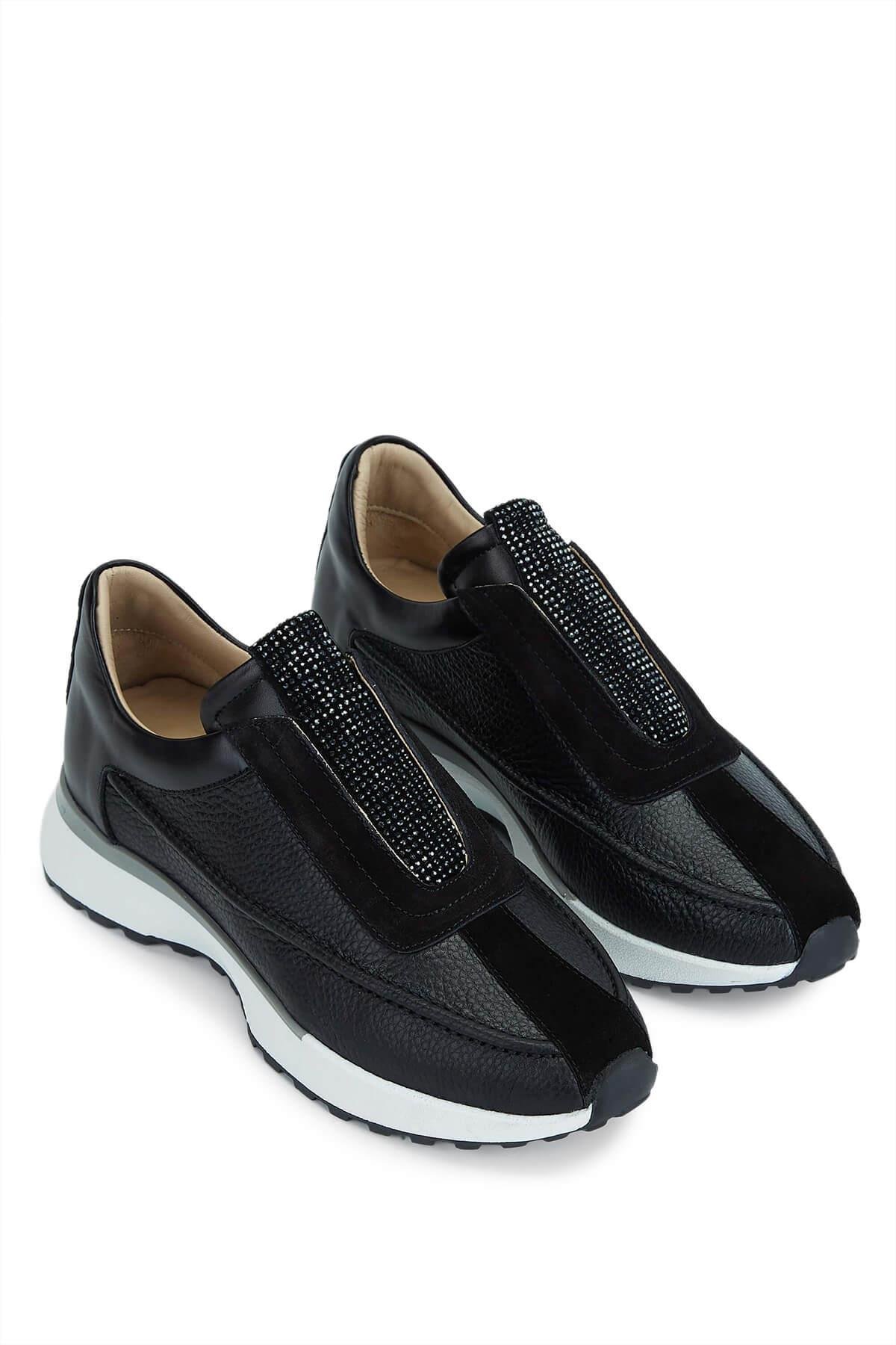 Tamer Tanca Kadın Hakiki Deri Siyah Deri Casual Ayakkabı