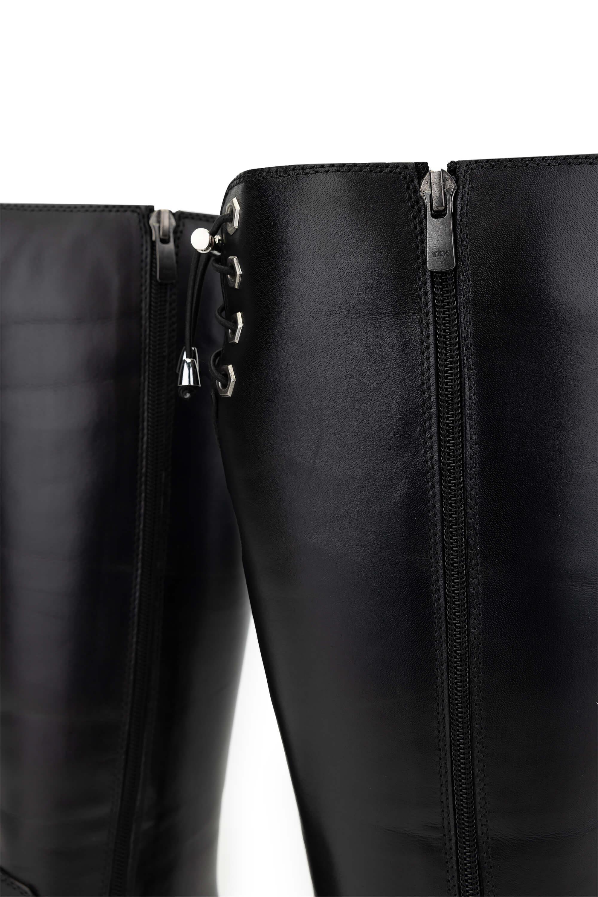 Tamer Tanca Kadın Hakiki Deri Siyah Deri Casual Çizme